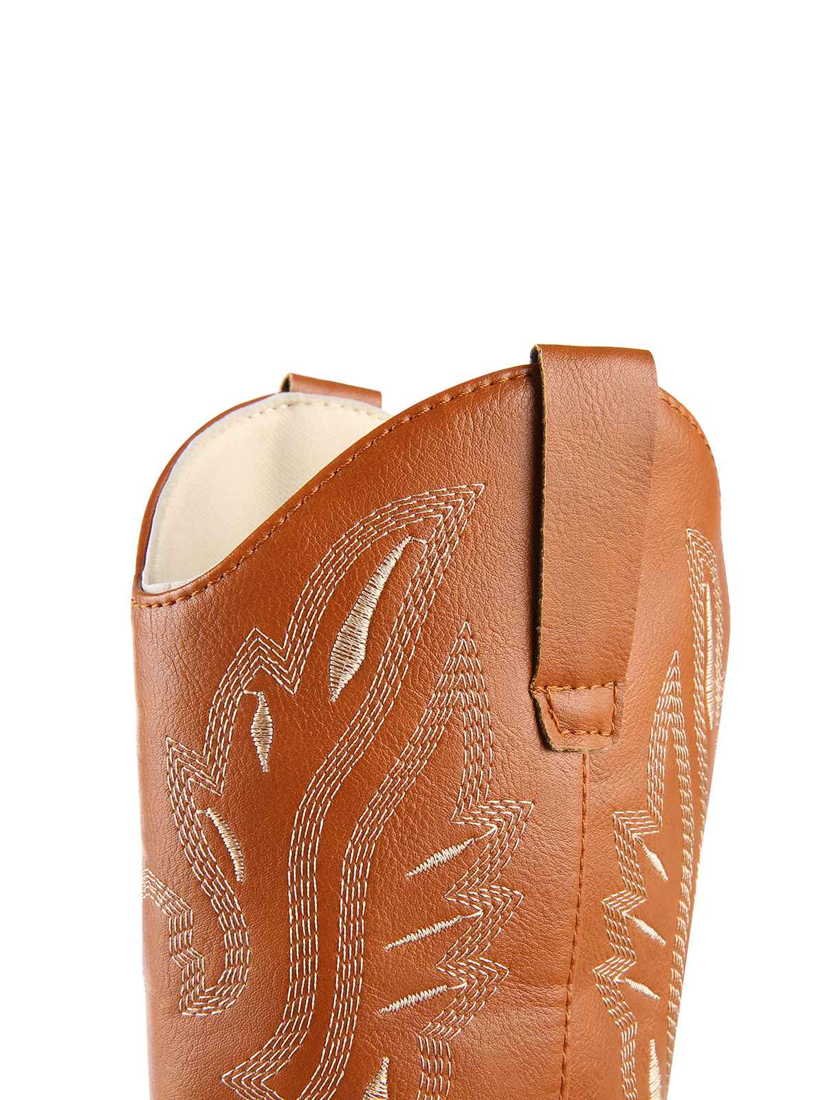 Retro Embroidered Leather Calf Cowboy Boots - Image 6
