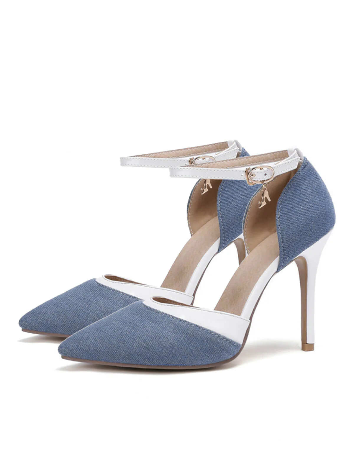 Retro Fabric Pointed High Heel Shoes - Image 2