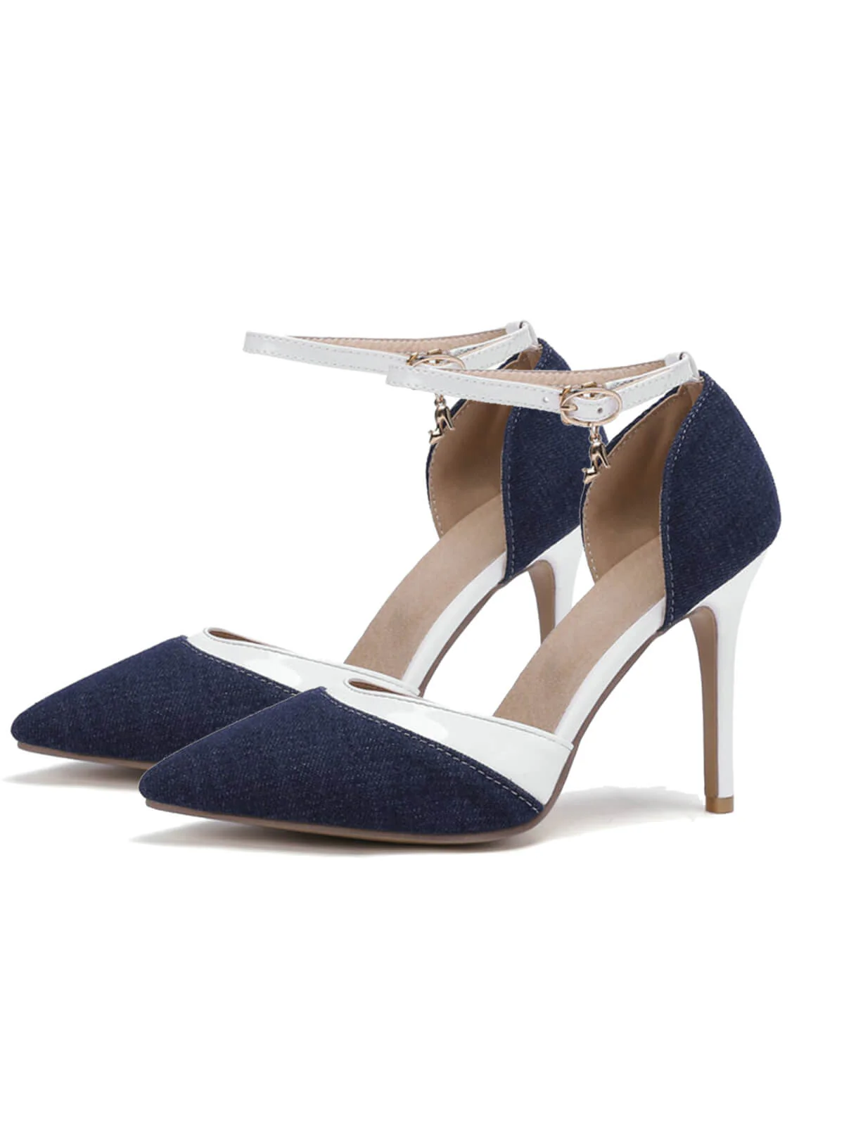 Retro Fabric Pointed High Heel Shoes - Image 3