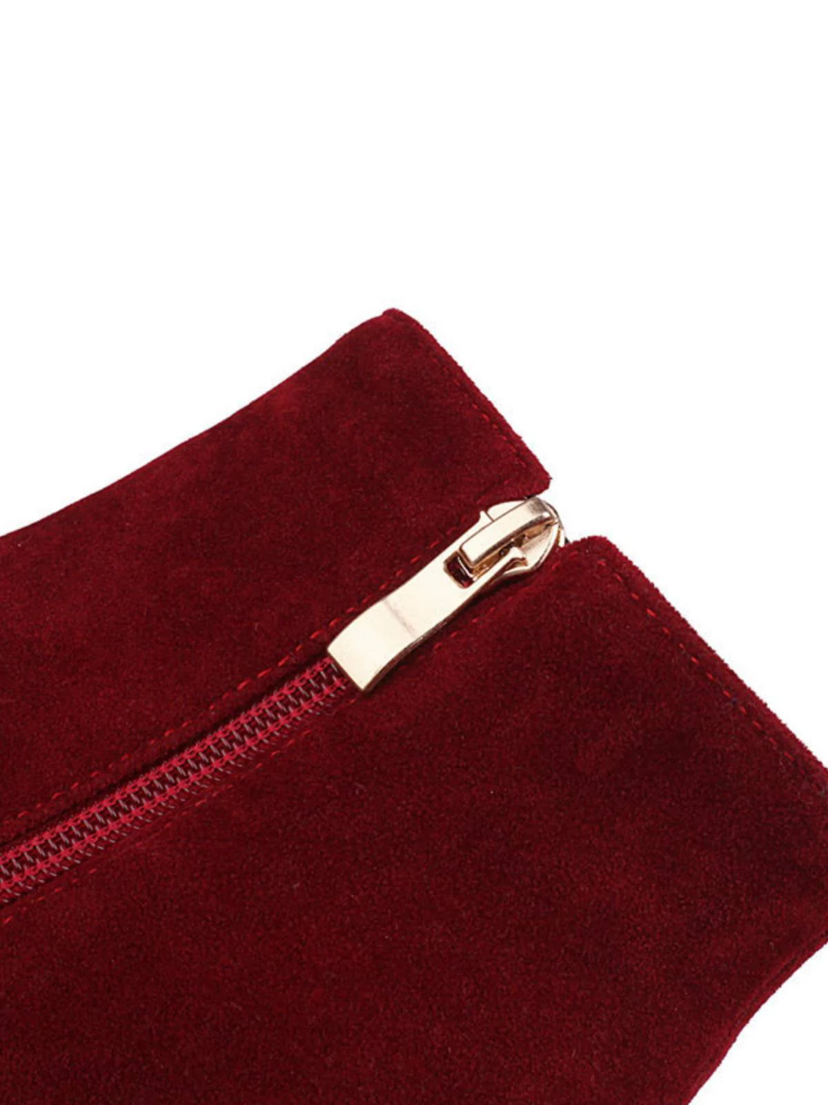 Retro Fleece Solid Color High Heel Boots - Image 10