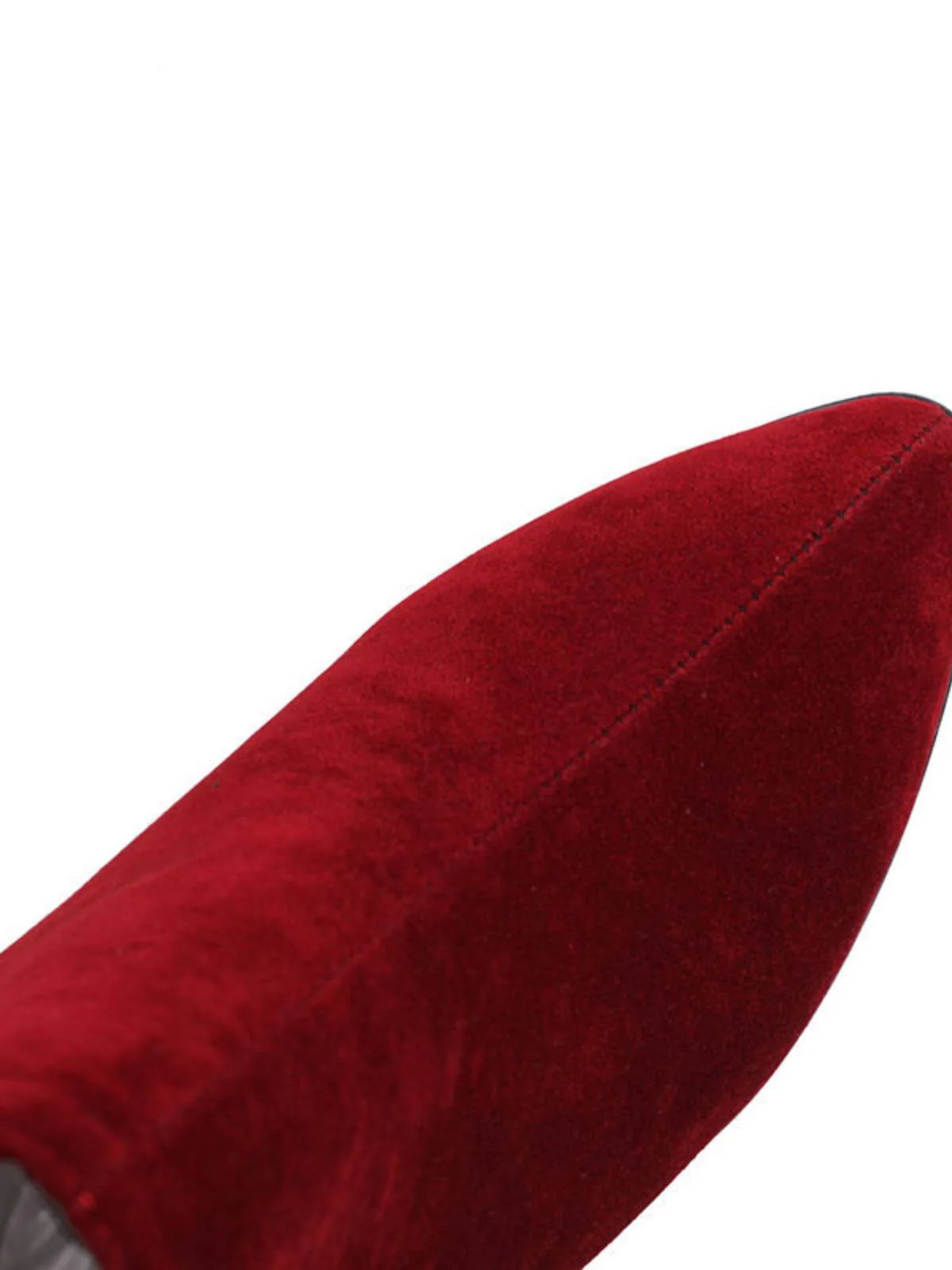 Retro Fleece Solid Color High Heel Boots - Image 11