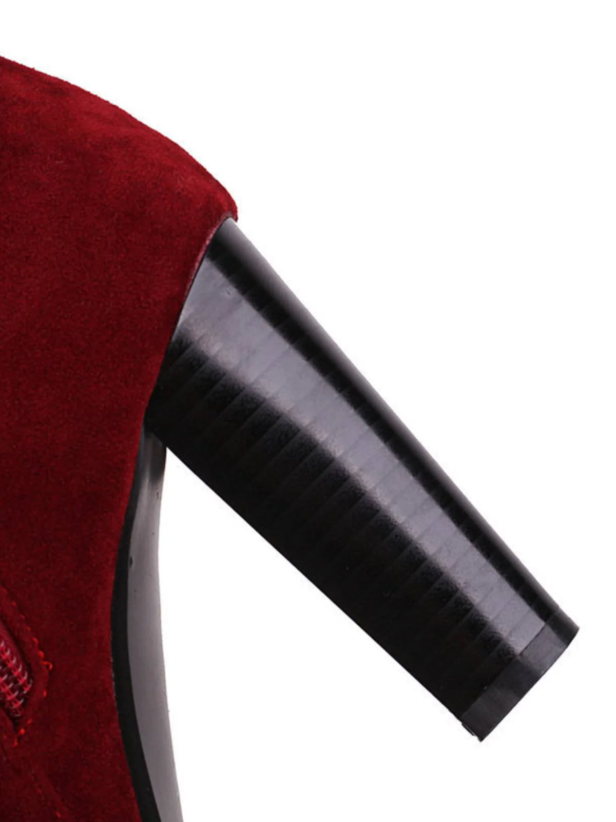 Retro Fleece Solid Color High Heel Boots - Image 12