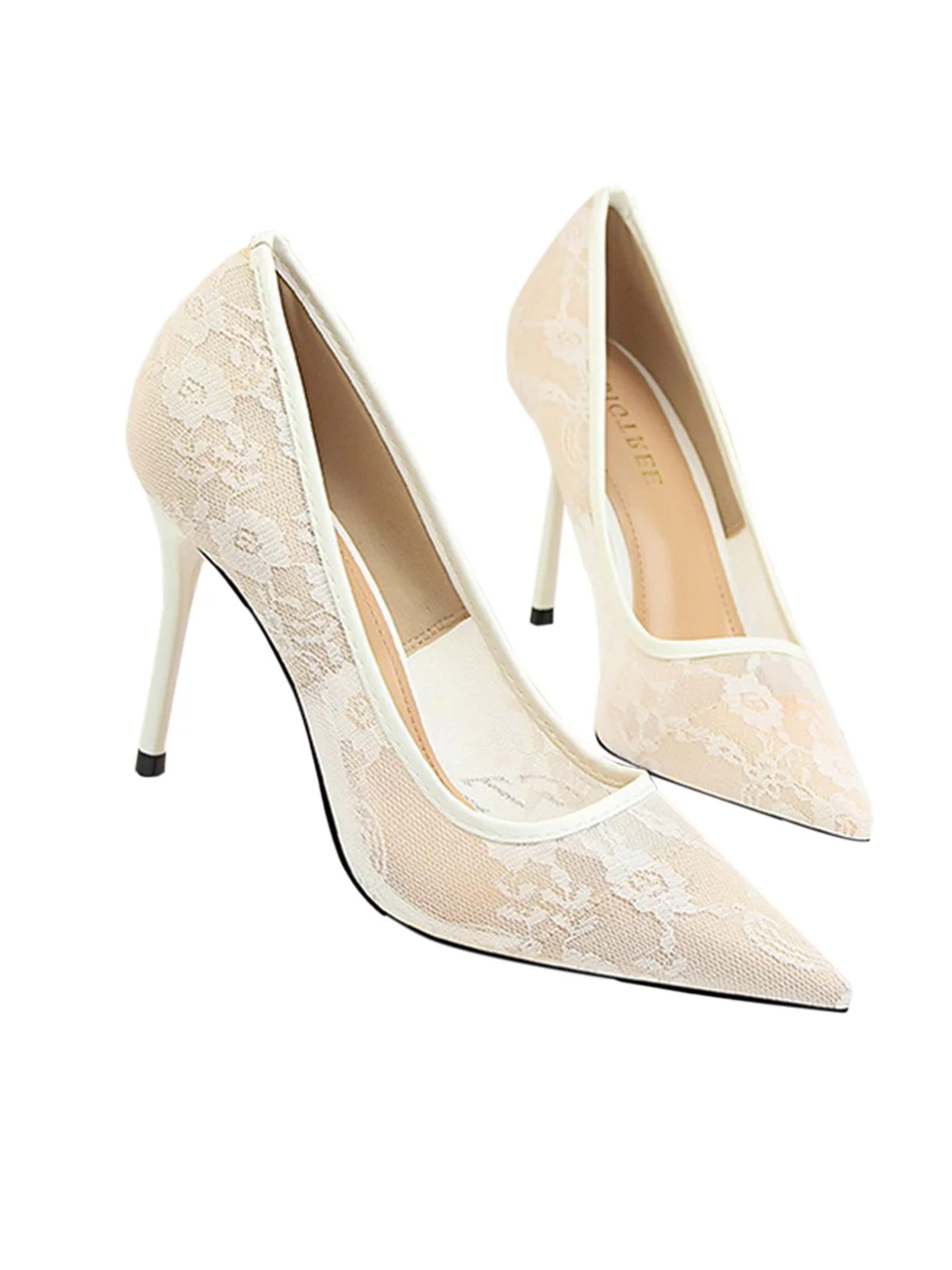 Retro Floral Solid Lace Pointed Shoes - Image 2