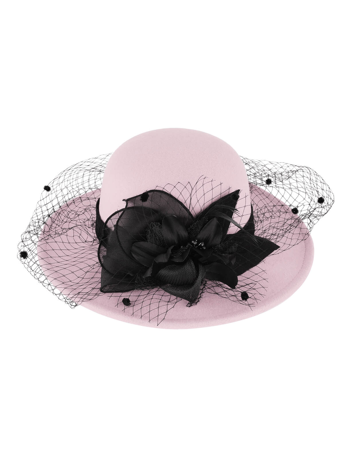 Retro Flower Net Round Top Hat - Image 12