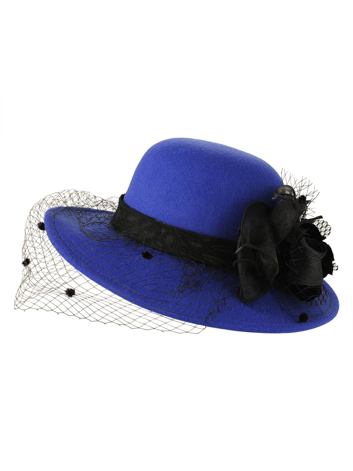 Retro Flower Net Round Top Hat - Image 13
