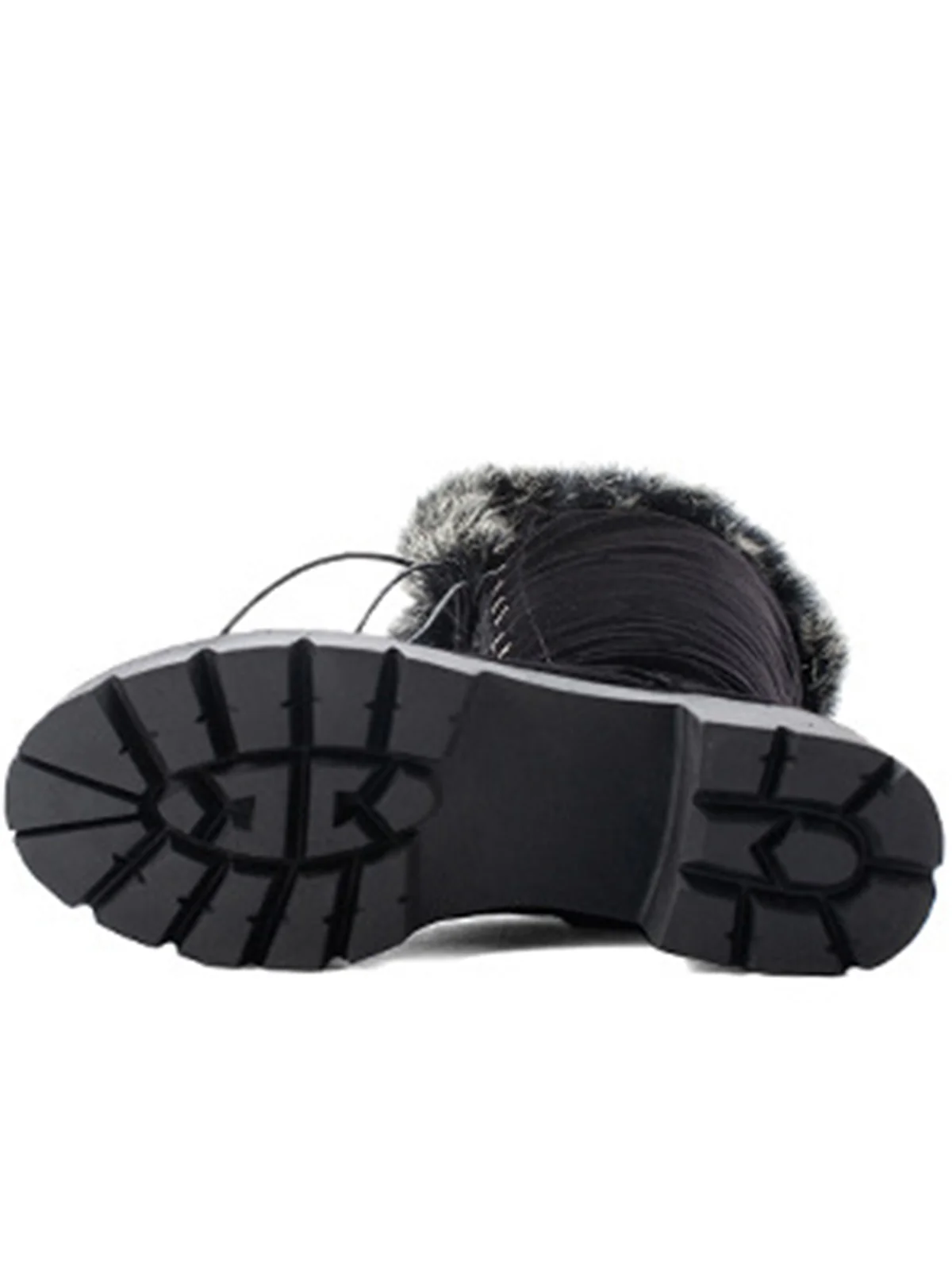 Retro Furry Chunky Heel Snow Boots - Image 5