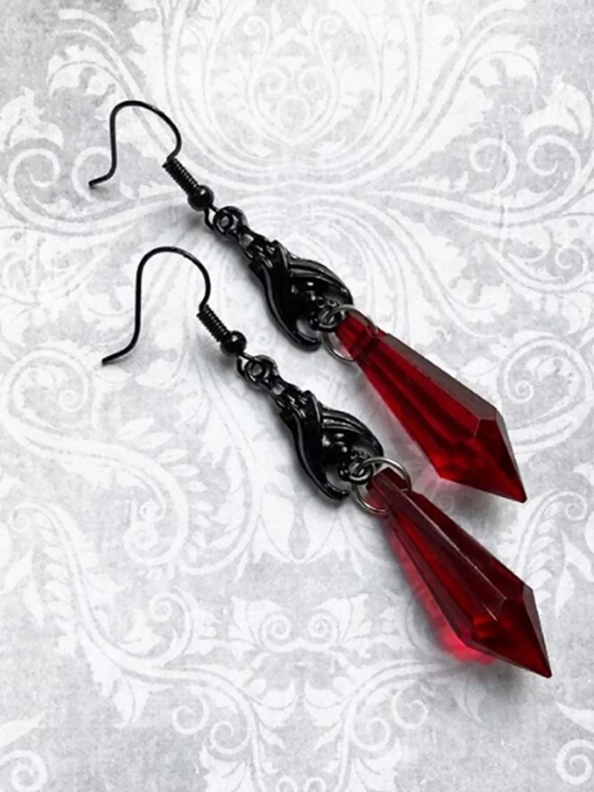 Retro Halloween Gothic Dangle Earrings - Image 3