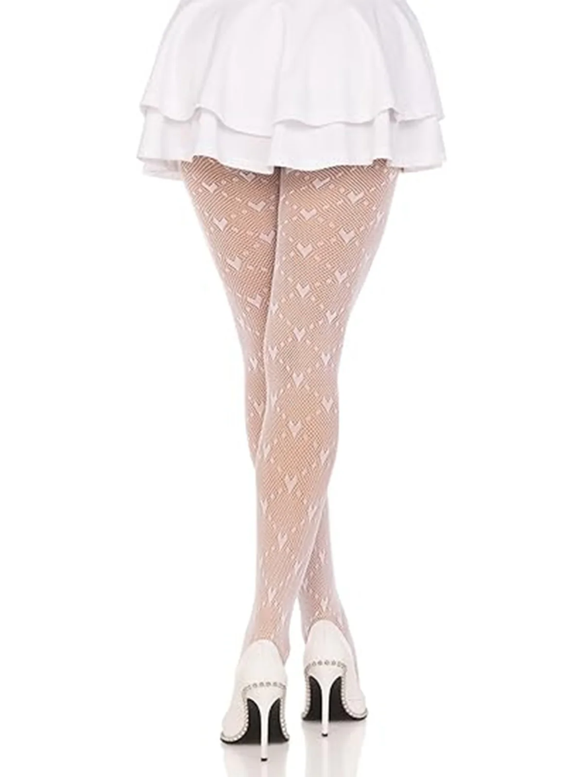 Retro Heart Argyle Lines Pantyhose Stockings - Image 11