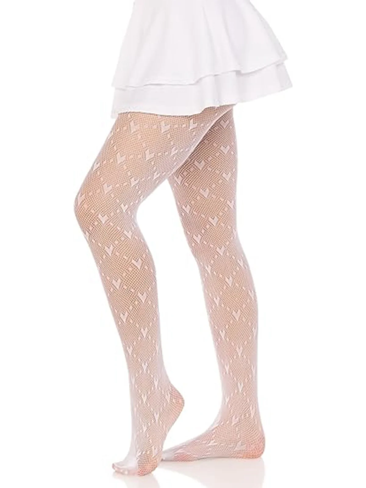 Retro Heart Argyle Lines Pantyhose Stockings - Image 13