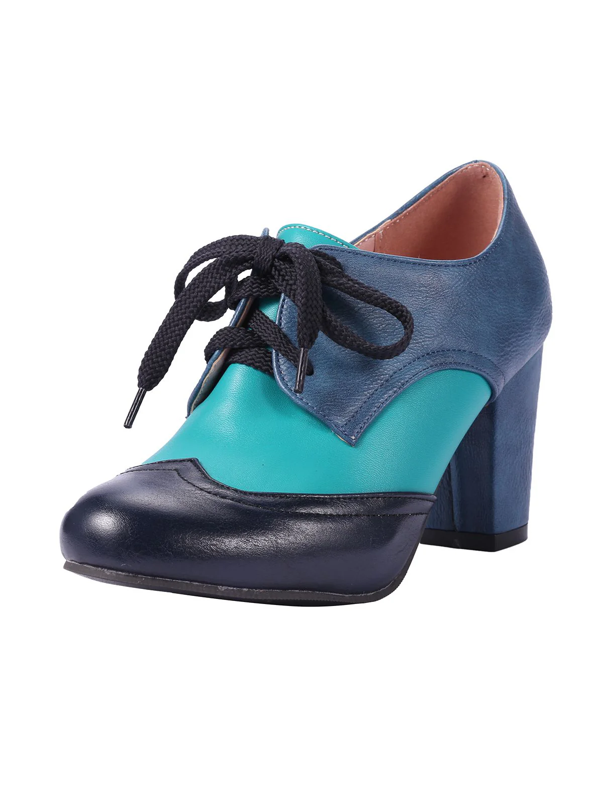 Retro High Heels Saddle Shoes - Image 4