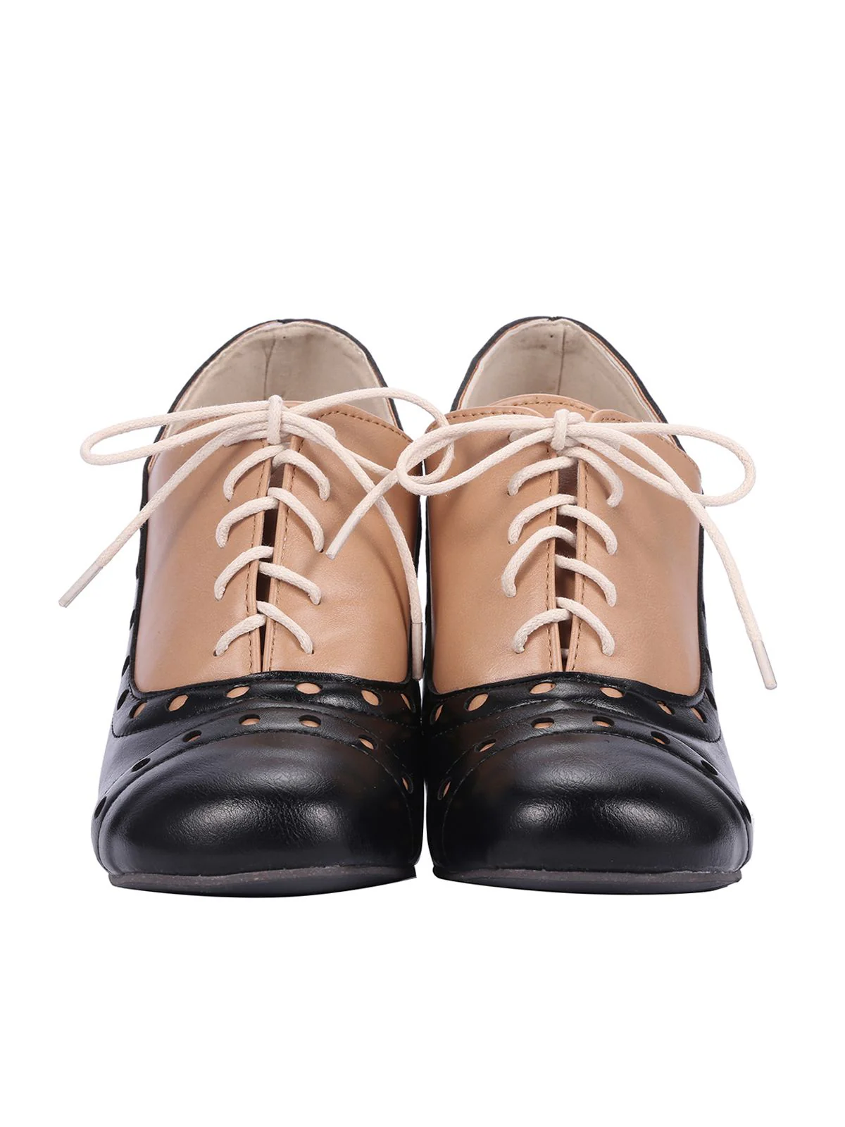 Retro High Heels Saddle Shoes - Image 2