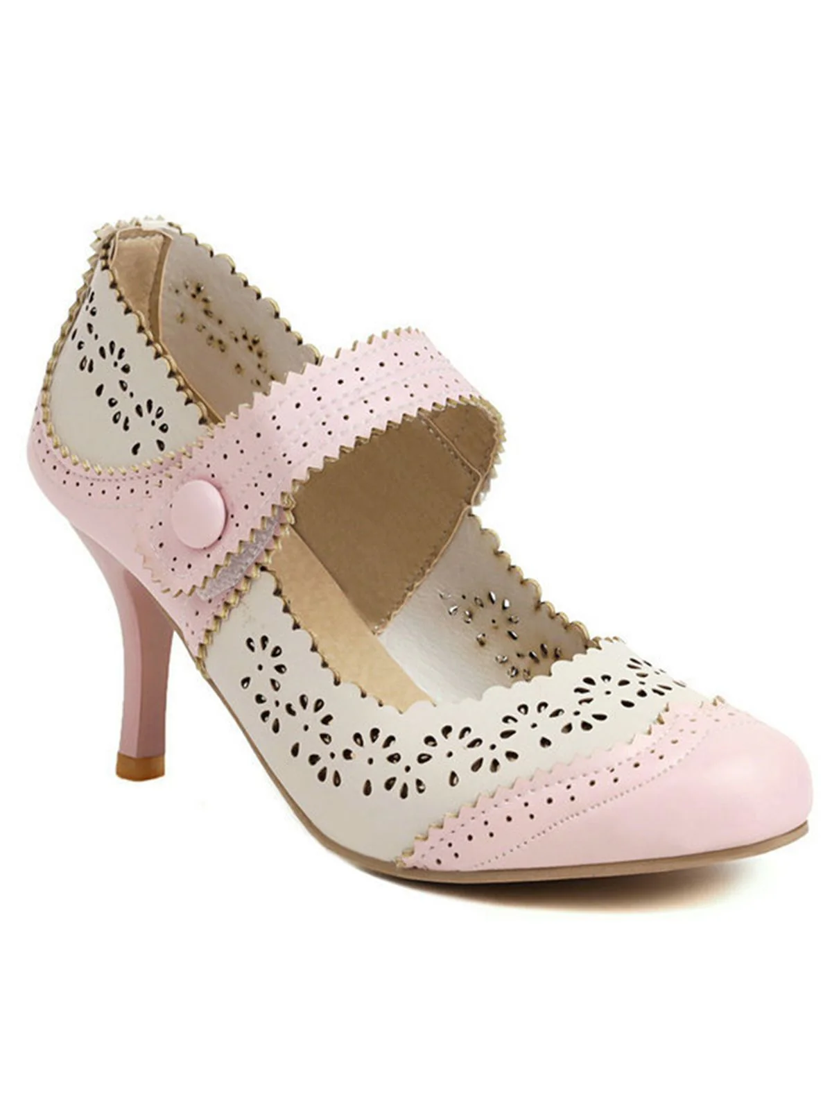 Retro Hollow Out Ankle Strap High Heels Shoes - Image 12