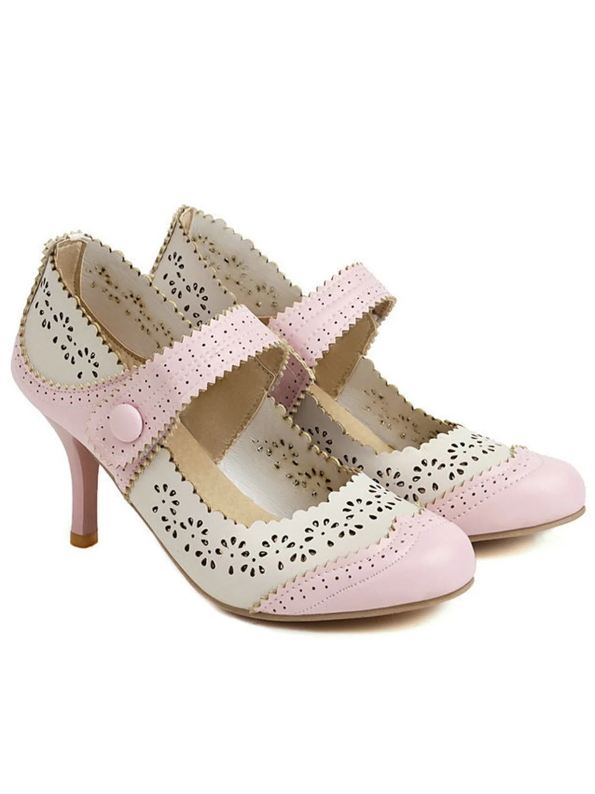 Retro Hollow Out Ankle Strap High Heels Shoes - Image 13