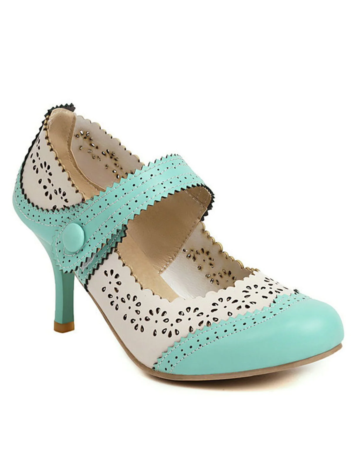 Retro Hollow Out Ankle Strap High Heels Shoes - Image 2