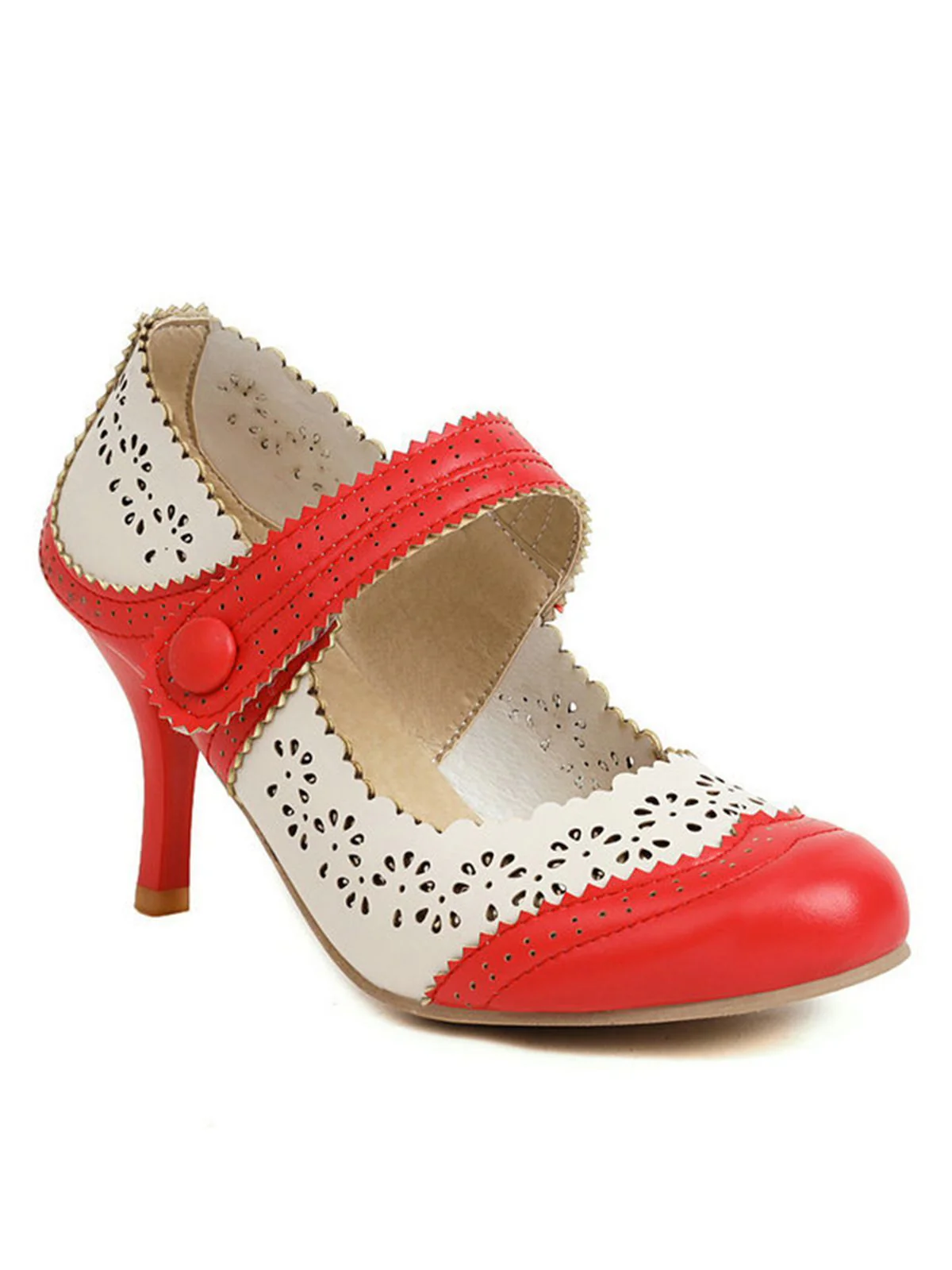 Retro Hollow Out Ankle Strap High Heels Shoes - Image 7