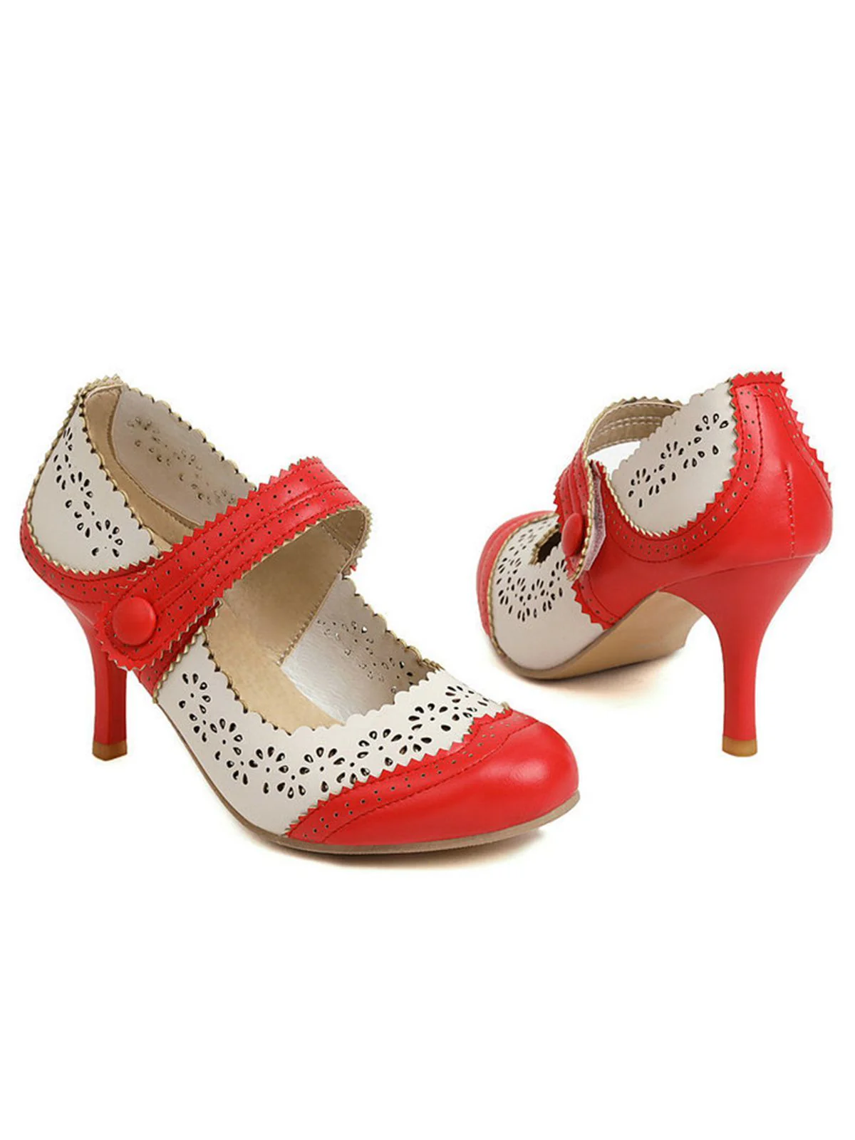 Retro Hollow Out Ankle Strap High Heels Shoes - Image 8