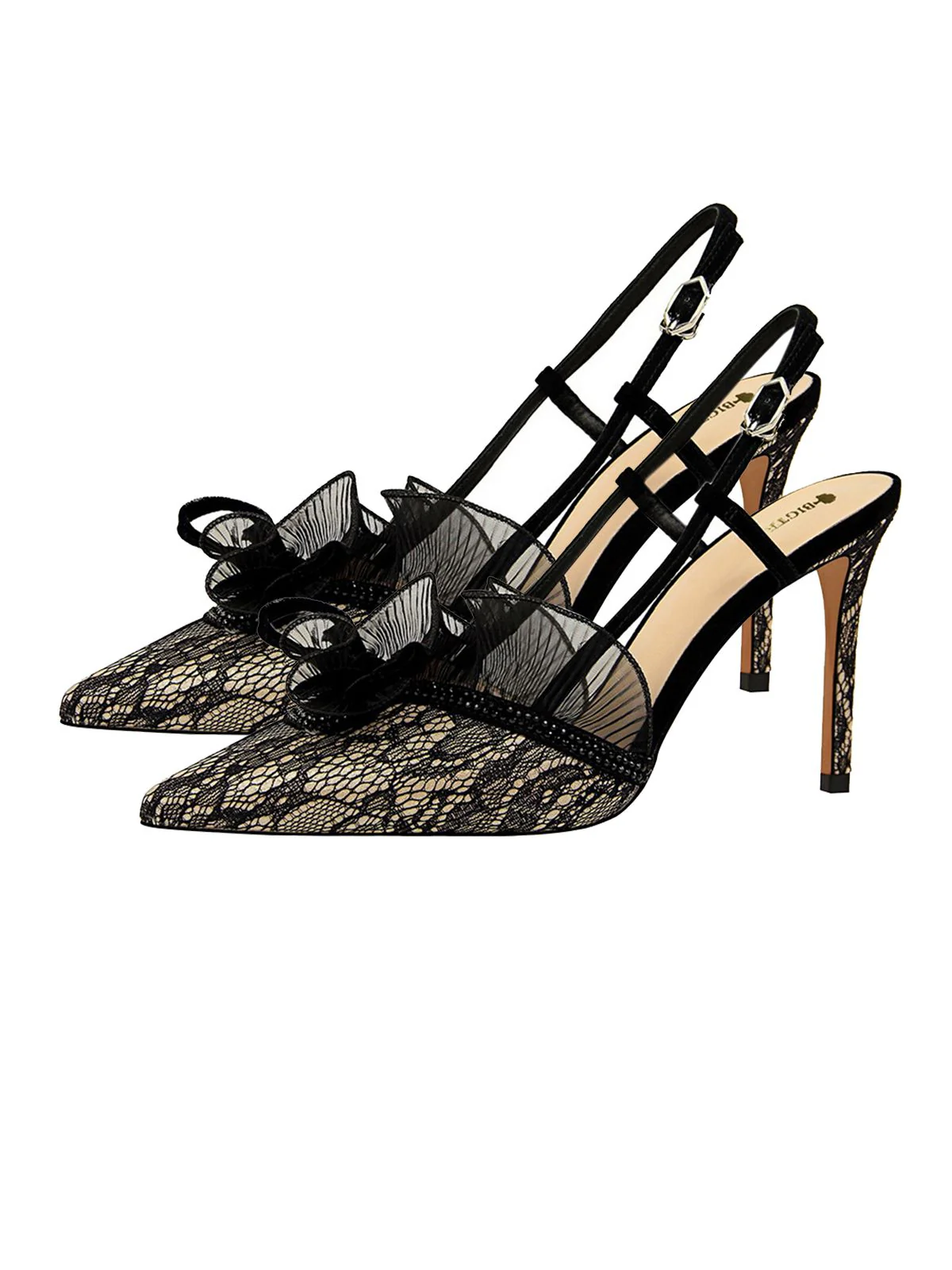 Retro Lace Décor Sling Back Shoes - Image 3