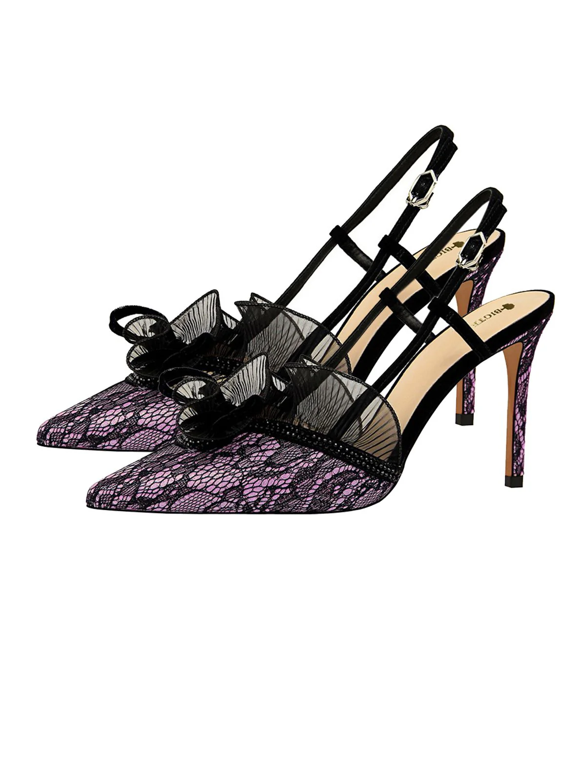 Retro Lace Décor Sling Back Shoes - Image 5
