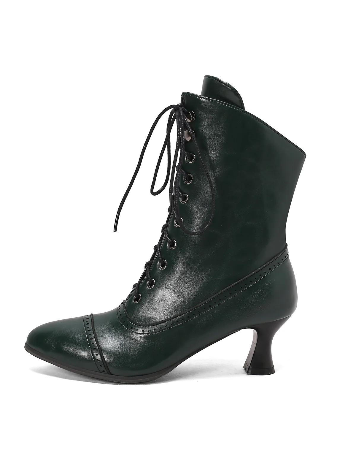 Retro Leather High Heel Boots - Image 7