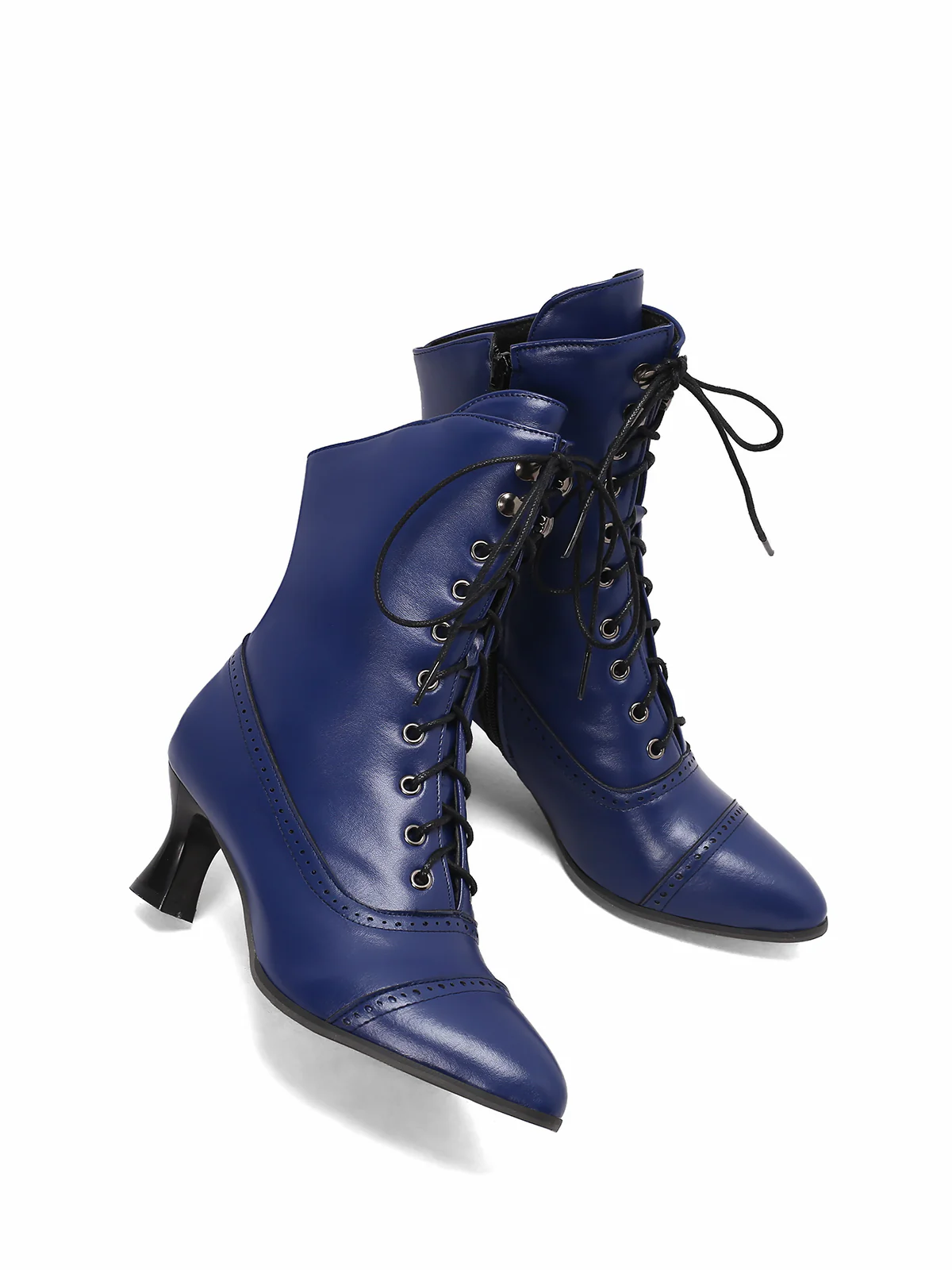 Retro Leather High Heel Boots - Image 20