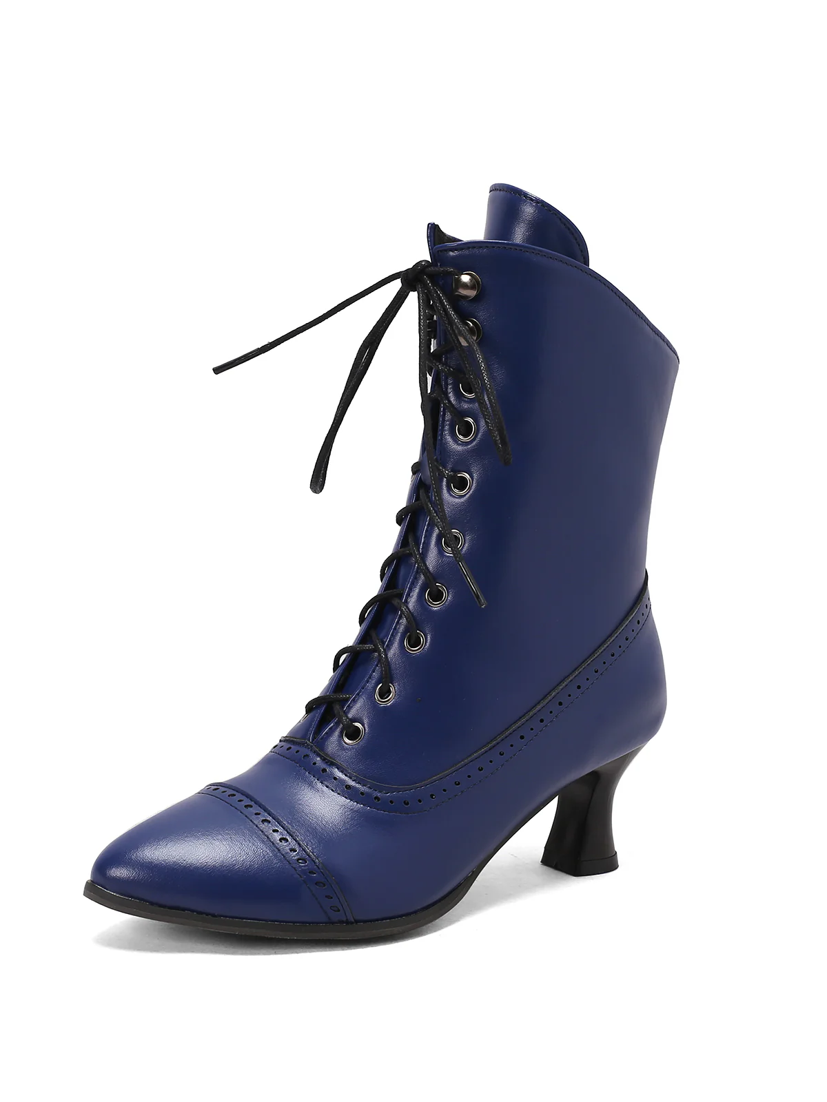 Retro Leather High Heel Boots - Image 22