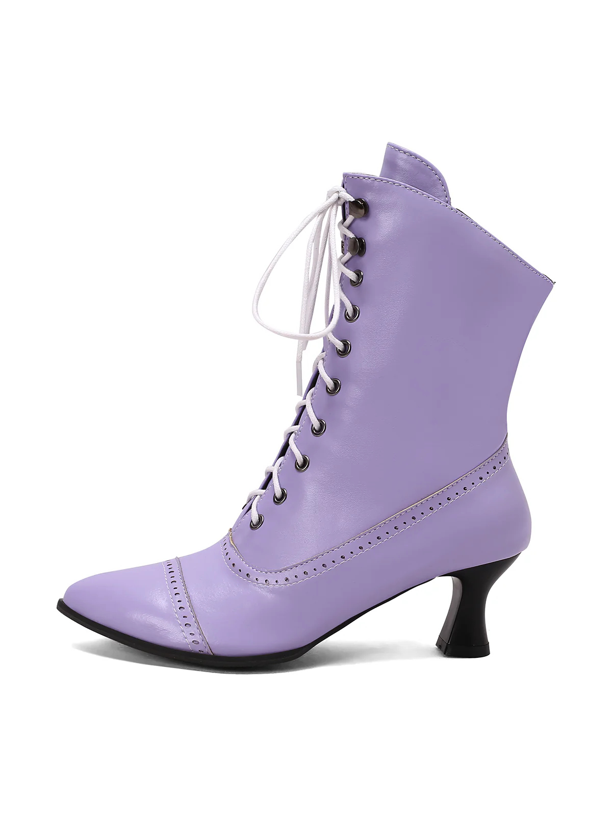 Retro Leather High Heel Boots - Image 19