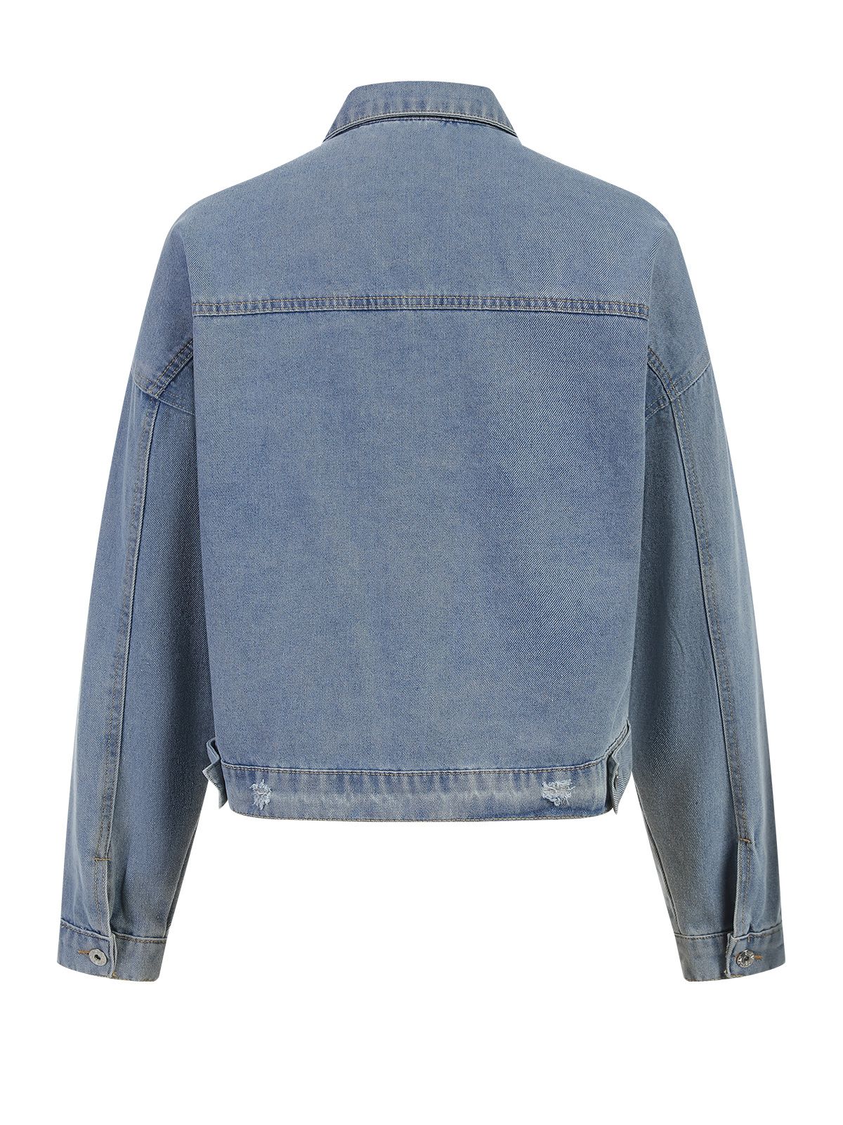 Retro 1980s Leopard Patchwork Denim Jacket - Image 4
