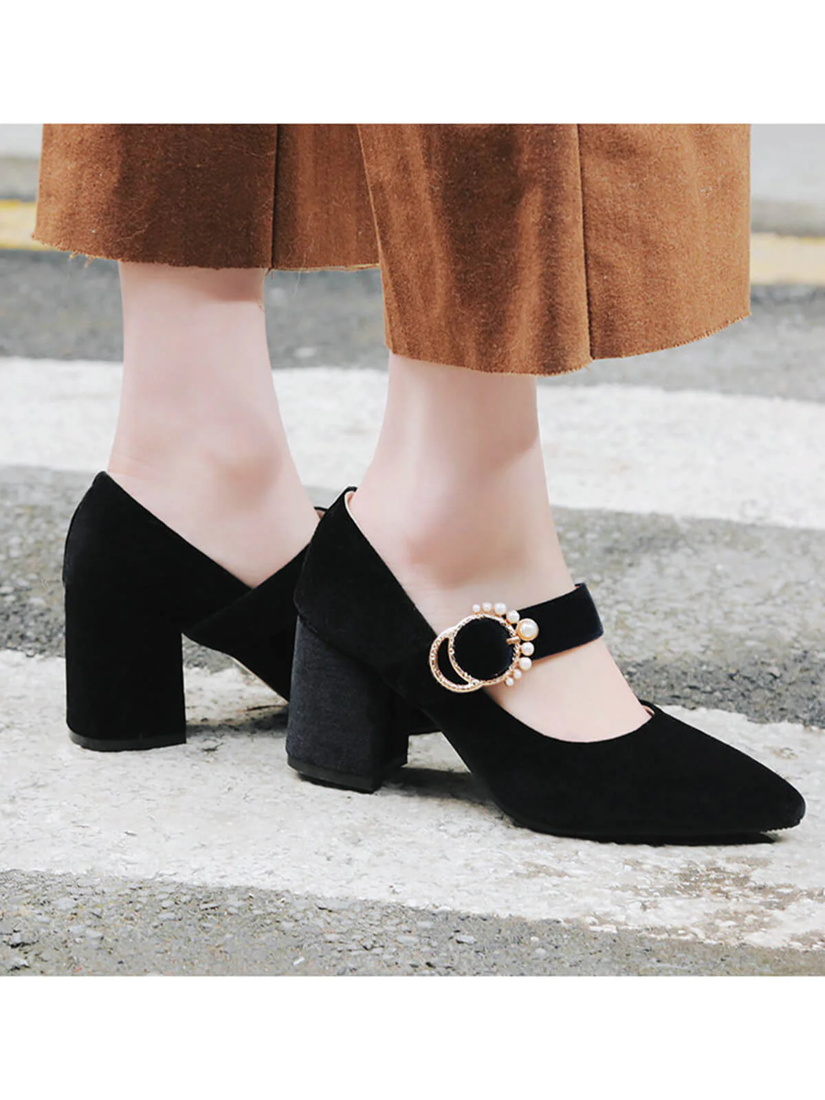 Retro Mary Jane Chunky High Heel Shoes - Image 10