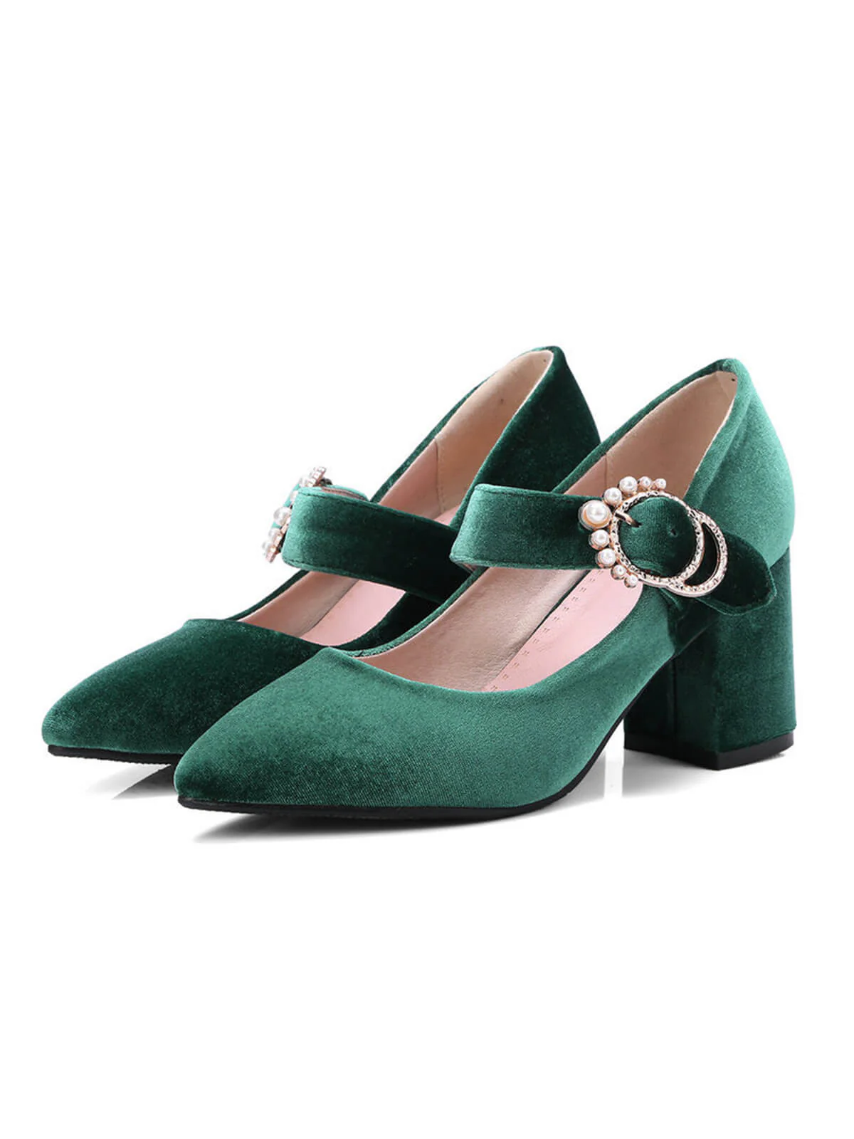 Retro Mary Jane Chunky High Heel Shoes - Image 2