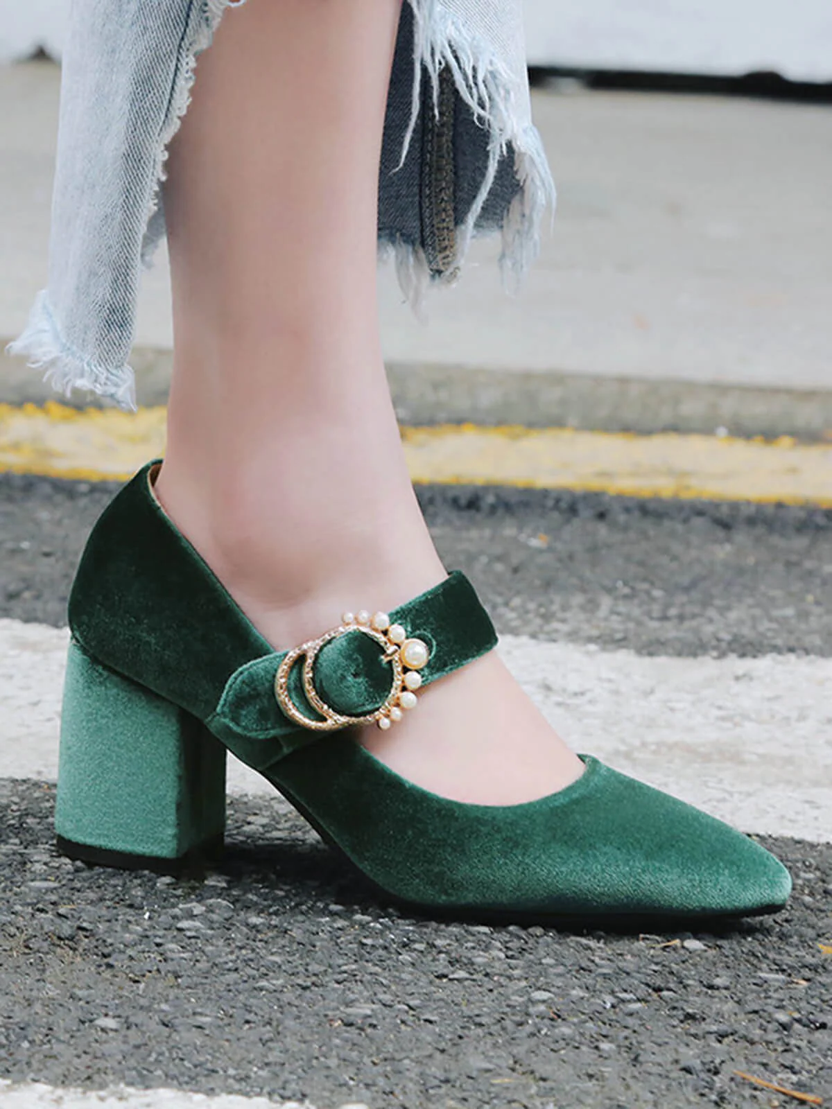 Retro Mary Jane Chunky High Heel Shoes - Image 8