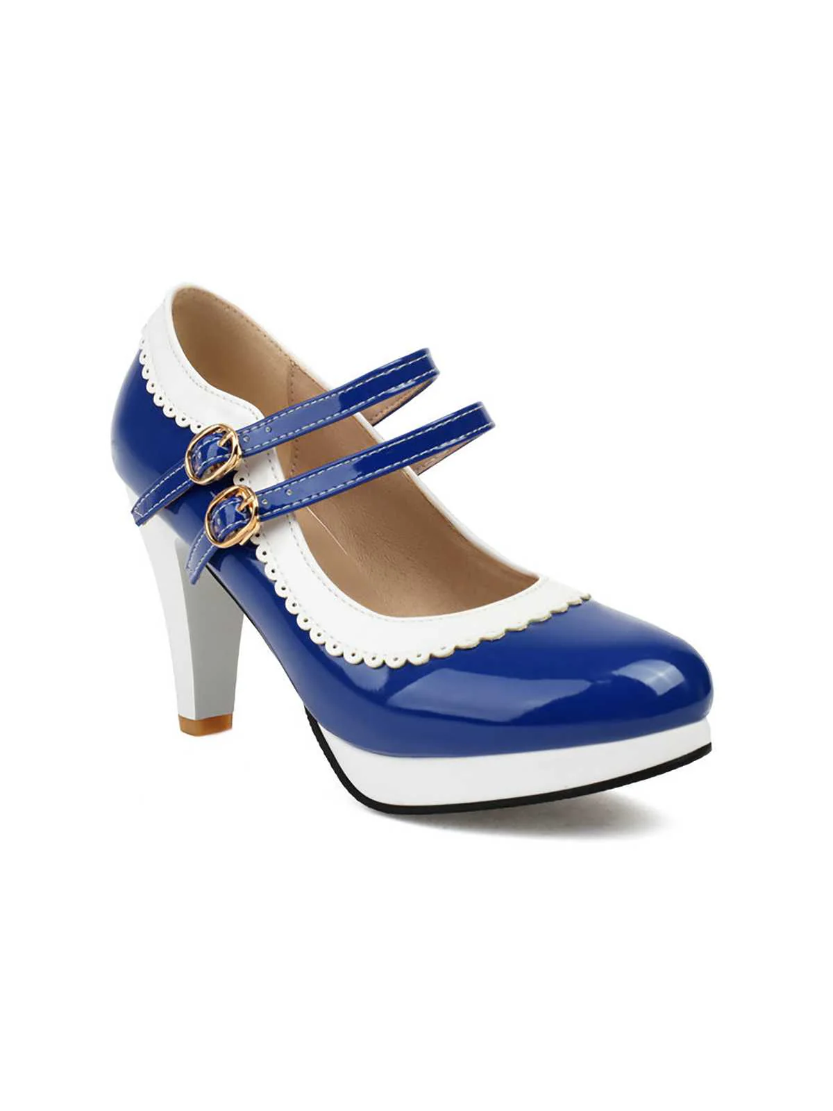 Retro Mary Jane Chunky High Heels Shoes - Image 11