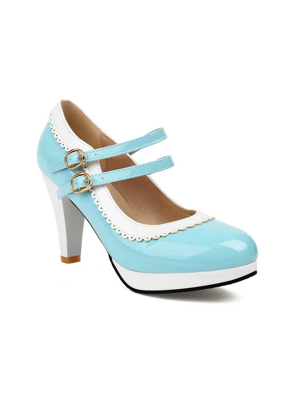 Retro Mary Jane Chunky High Heels Shoes - Image 13