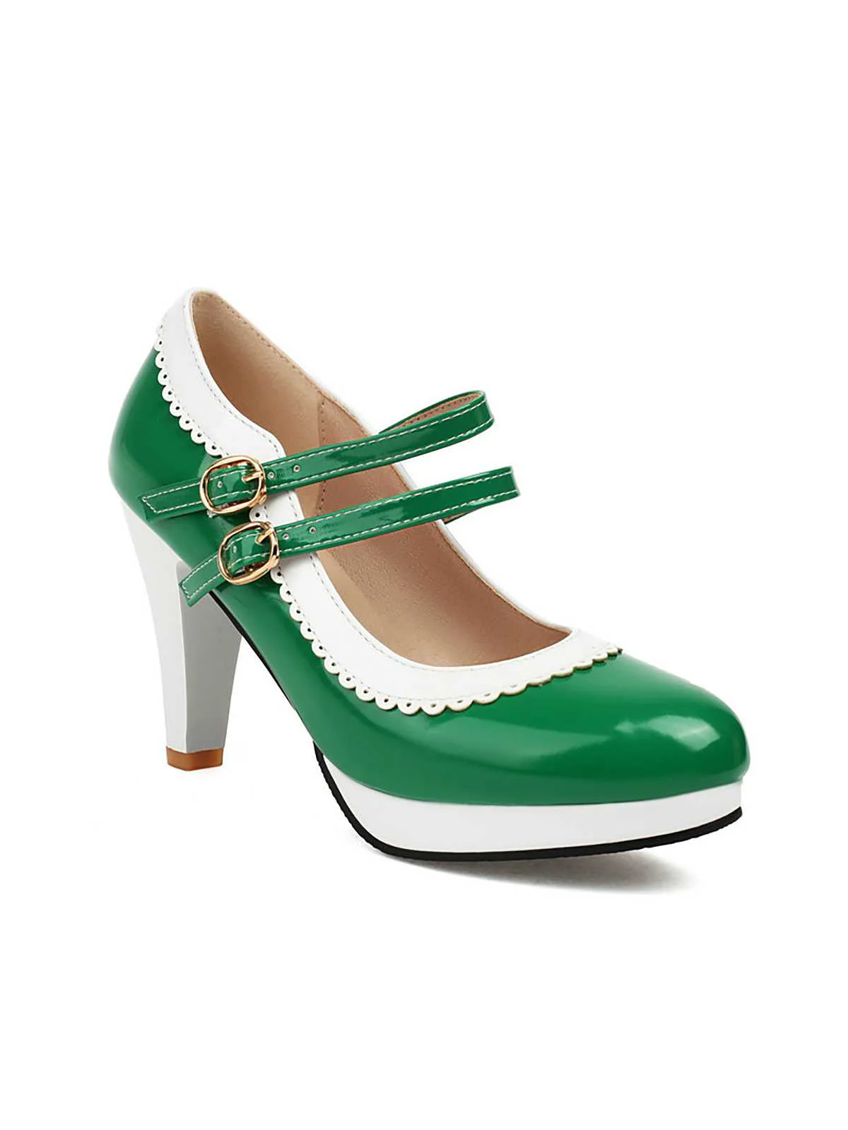 Retro Mary Jane Chunky High Heels Shoes - Image 15