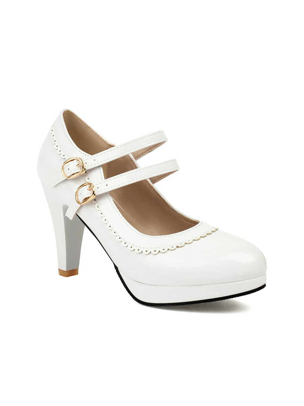 Retro Mary Jane Chunky High Heels Shoes - Image 2