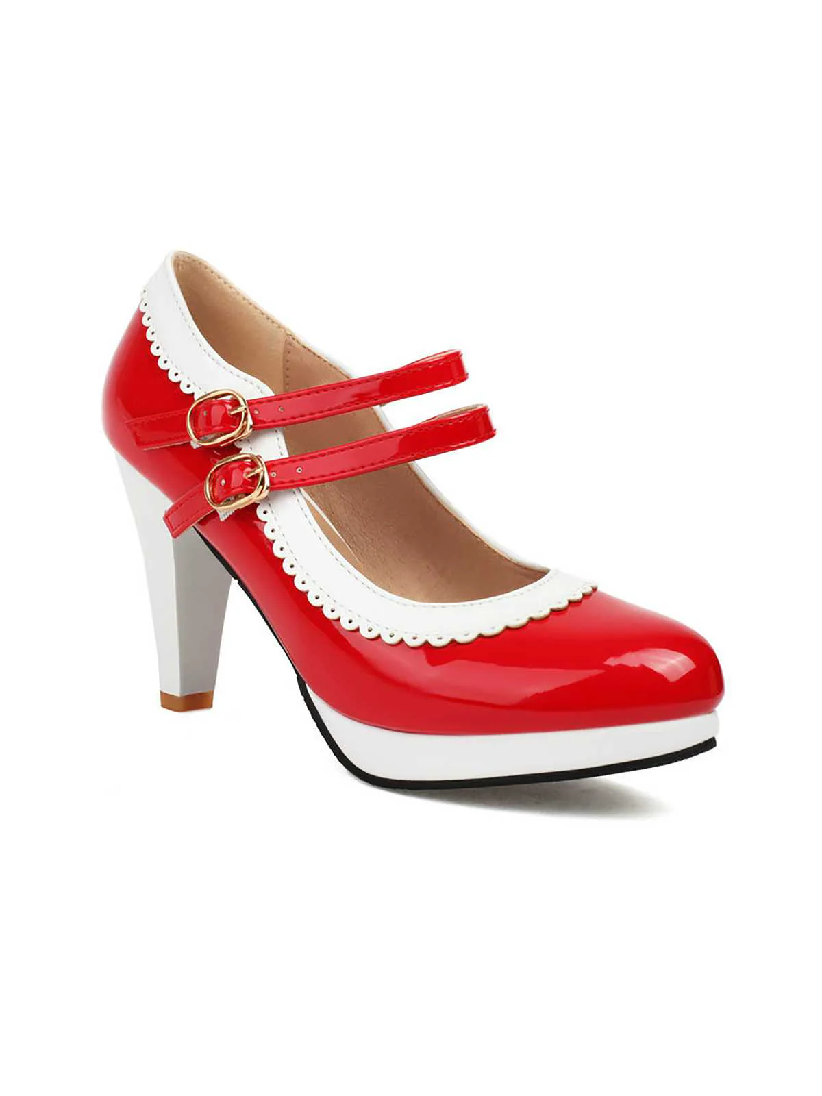 Retro Mary Jane Chunky High Heels Shoes - Image 20