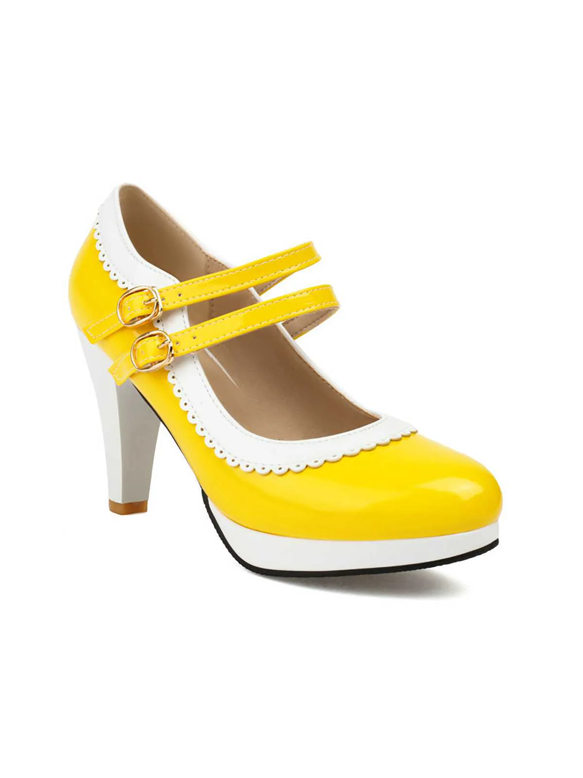 Retro Mary Jane Chunky High Heels Shoes - Image 22