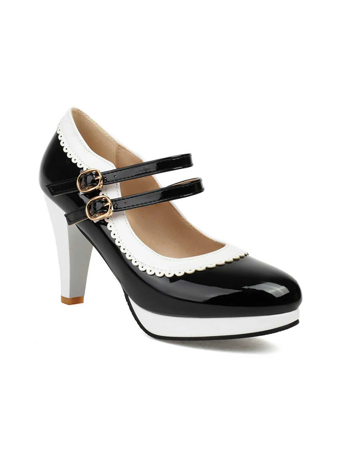 Retro Mary Jane Chunky High Heels Shoes - Image 5