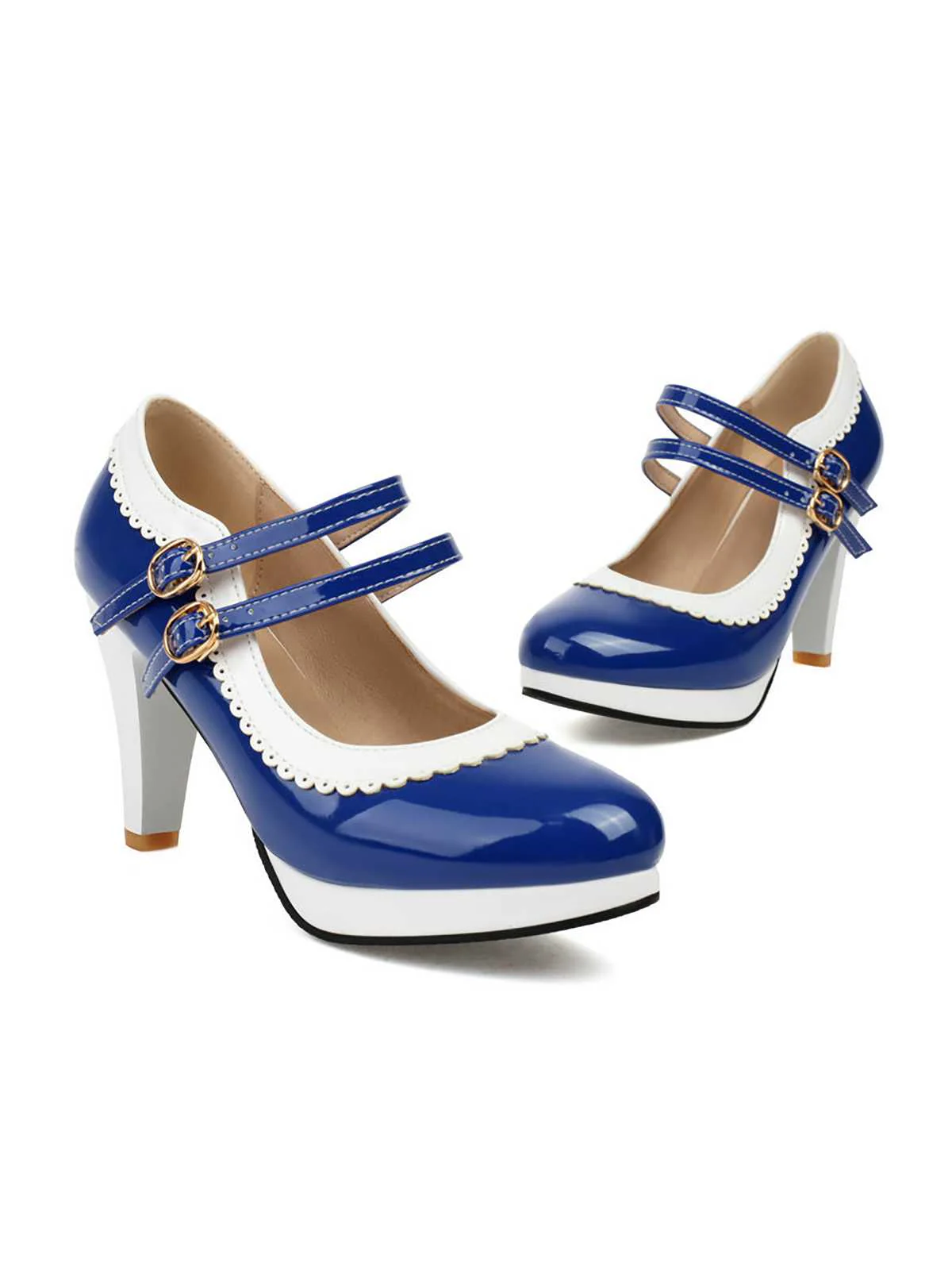 Retro Mary Jane Chunky High Heels Shoes - Image 9