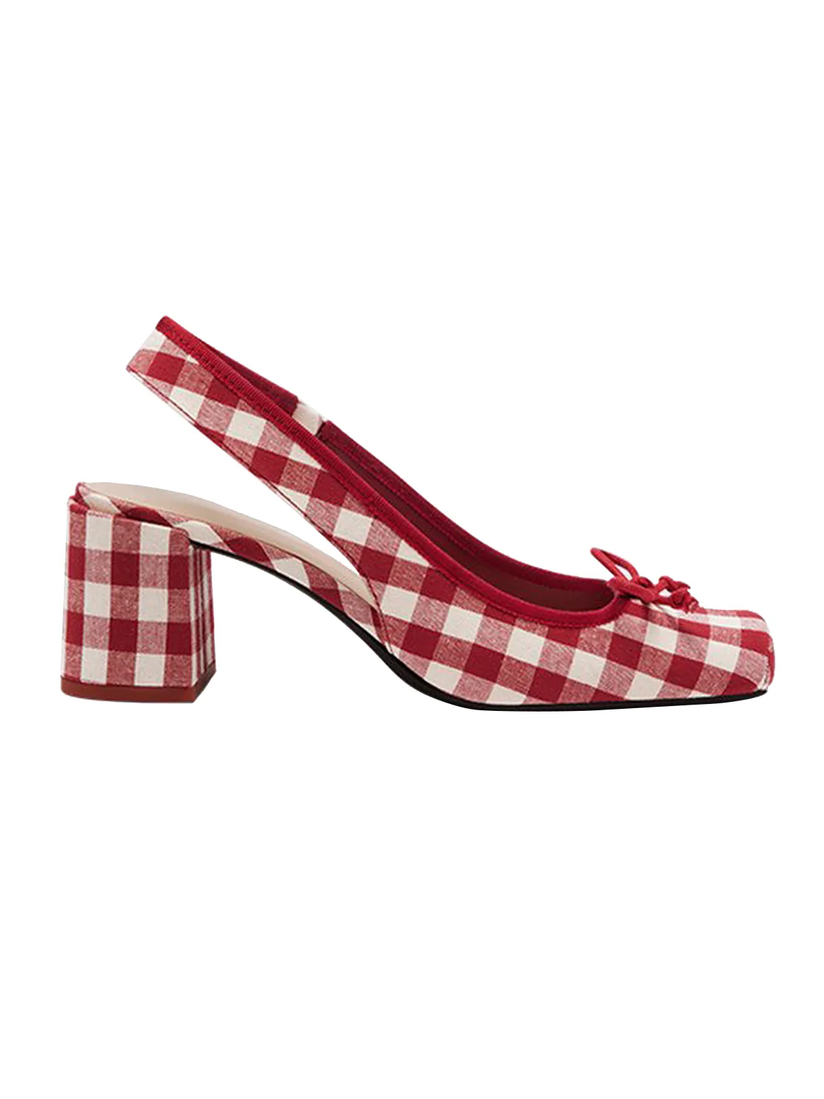 Retro Mary Jane Plaid Chunky Heel Shoes - Image 11