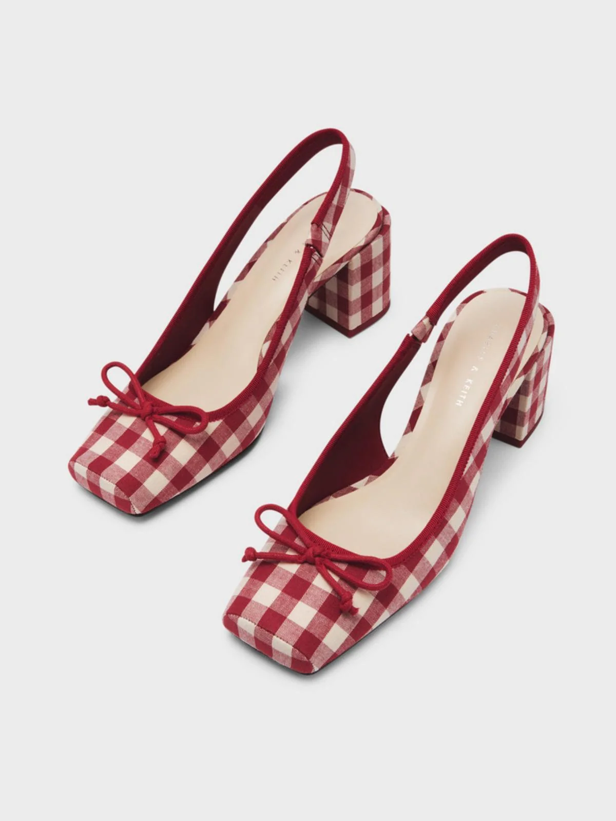 Retro Mary Jane Plaid Chunky Heel Shoes - Image 14