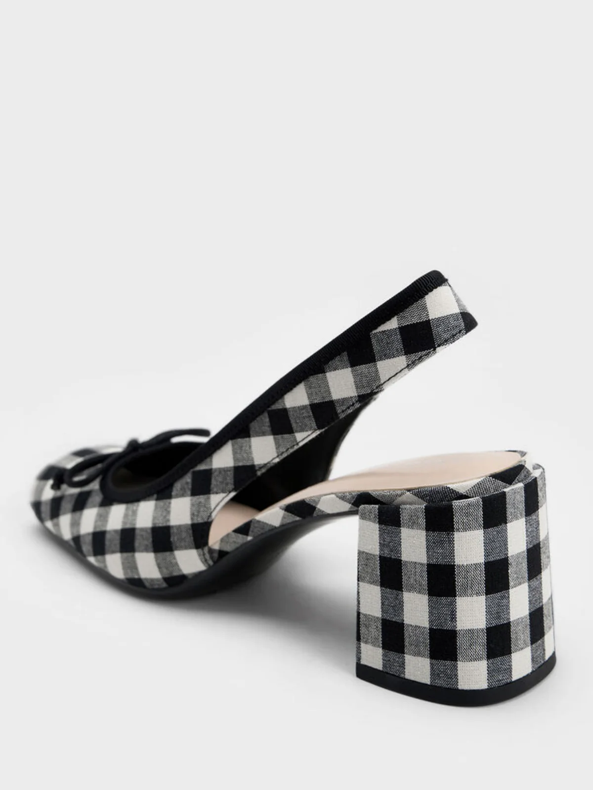 Retro Mary Jane Plaid Chunky Heel Shoes - Image 3