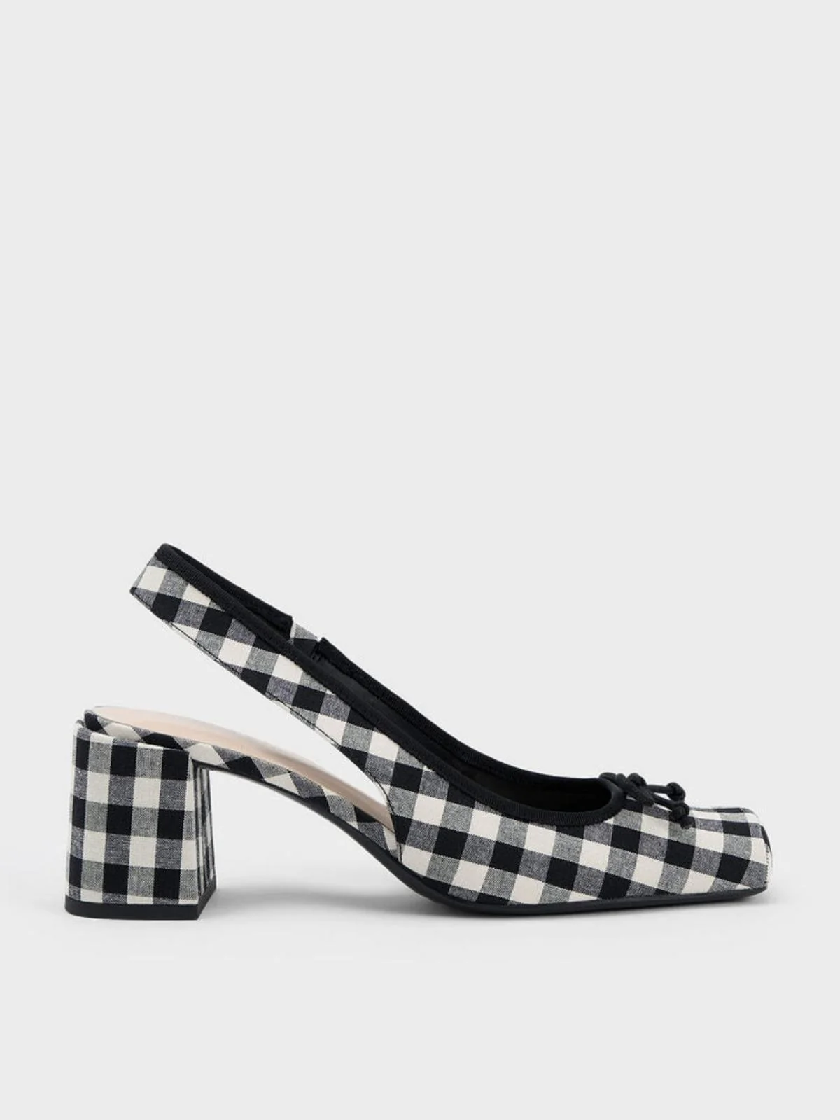 Retro Mary Jane Plaid Chunky Heel Shoes - Image 4