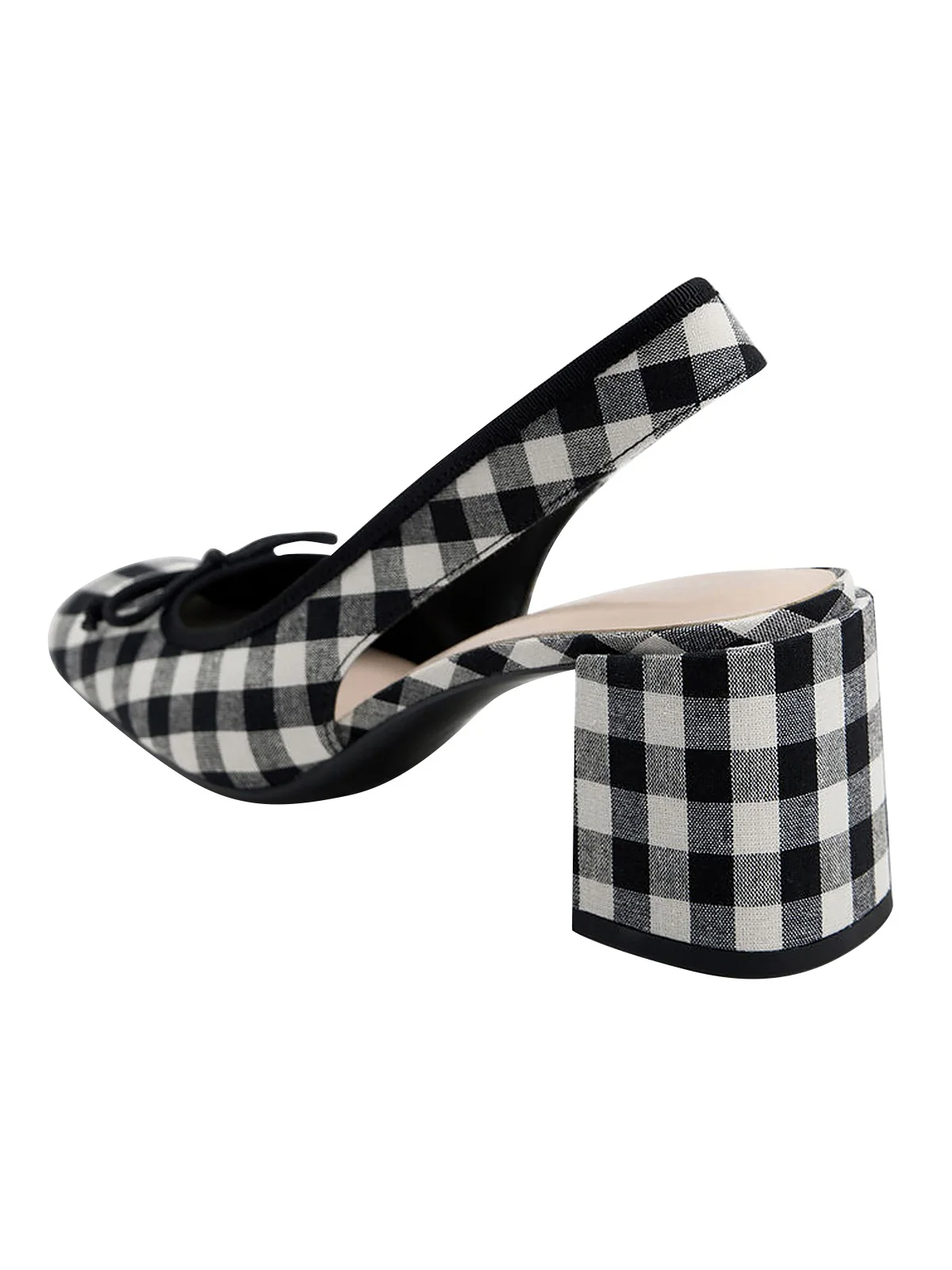 Retro Mary Jane Plaid Chunky Heel Shoes - Image 5