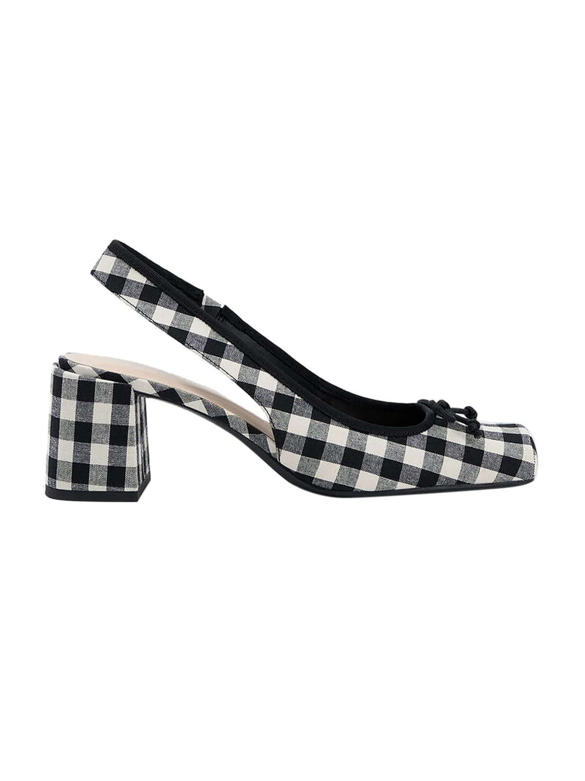 Retro Mary Jane Plaid Chunky Heel Shoes - Image 7
