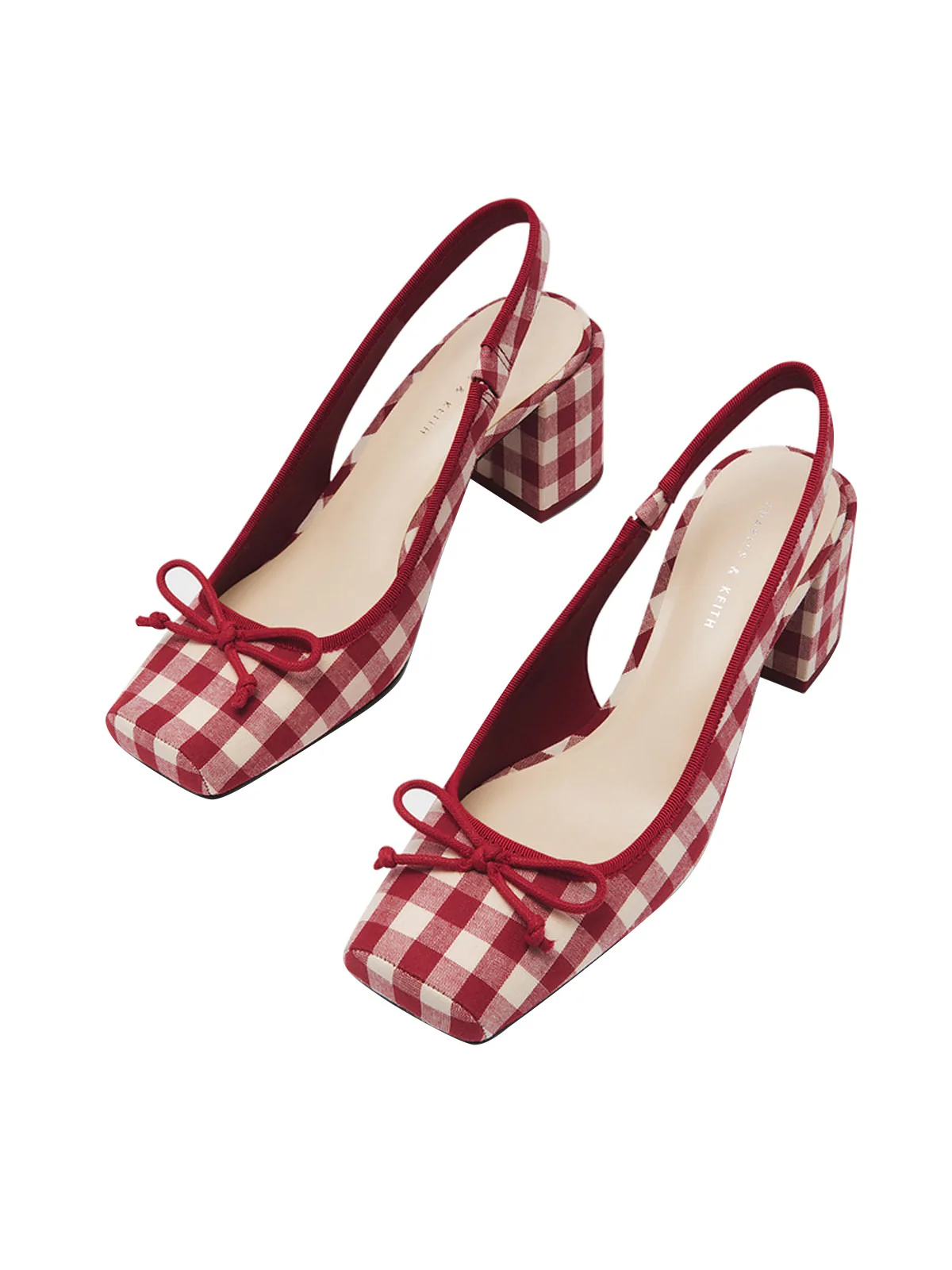 Retro Mary Jane Plaid Chunky Heel Shoes - Image 9