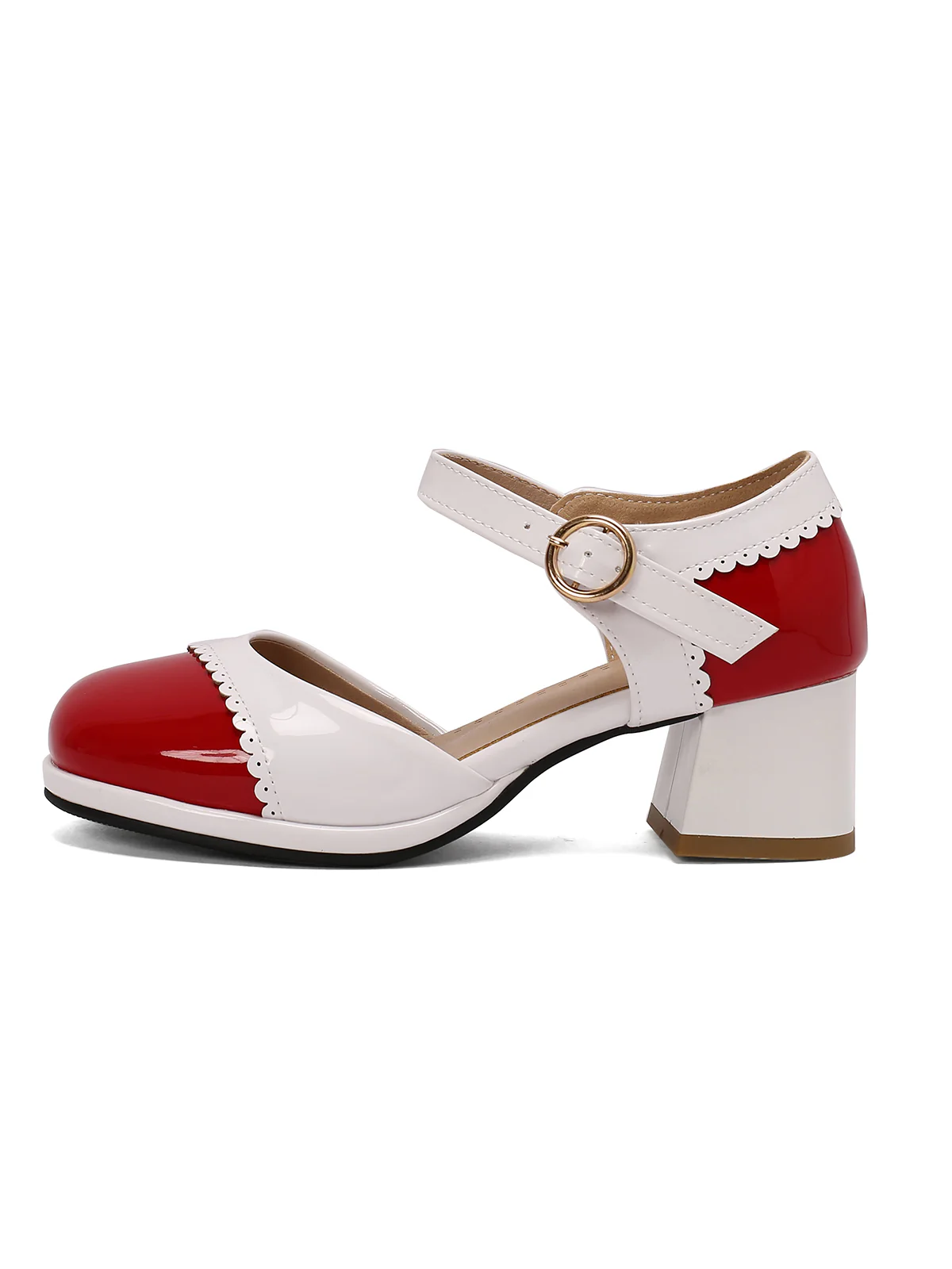Retro Mary Jane Round Toe High Heel Shoes - Image 14