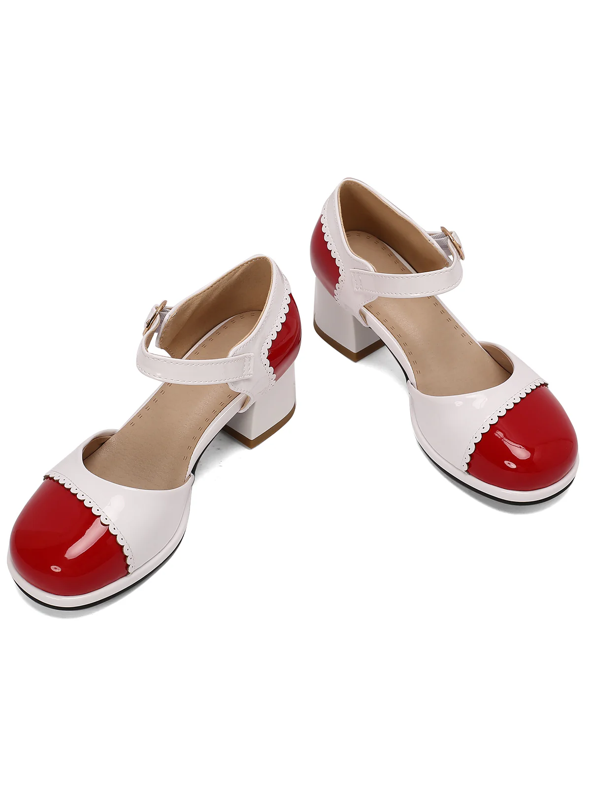 Retro Mary Jane Round Toe High Heel Shoes - Image 15