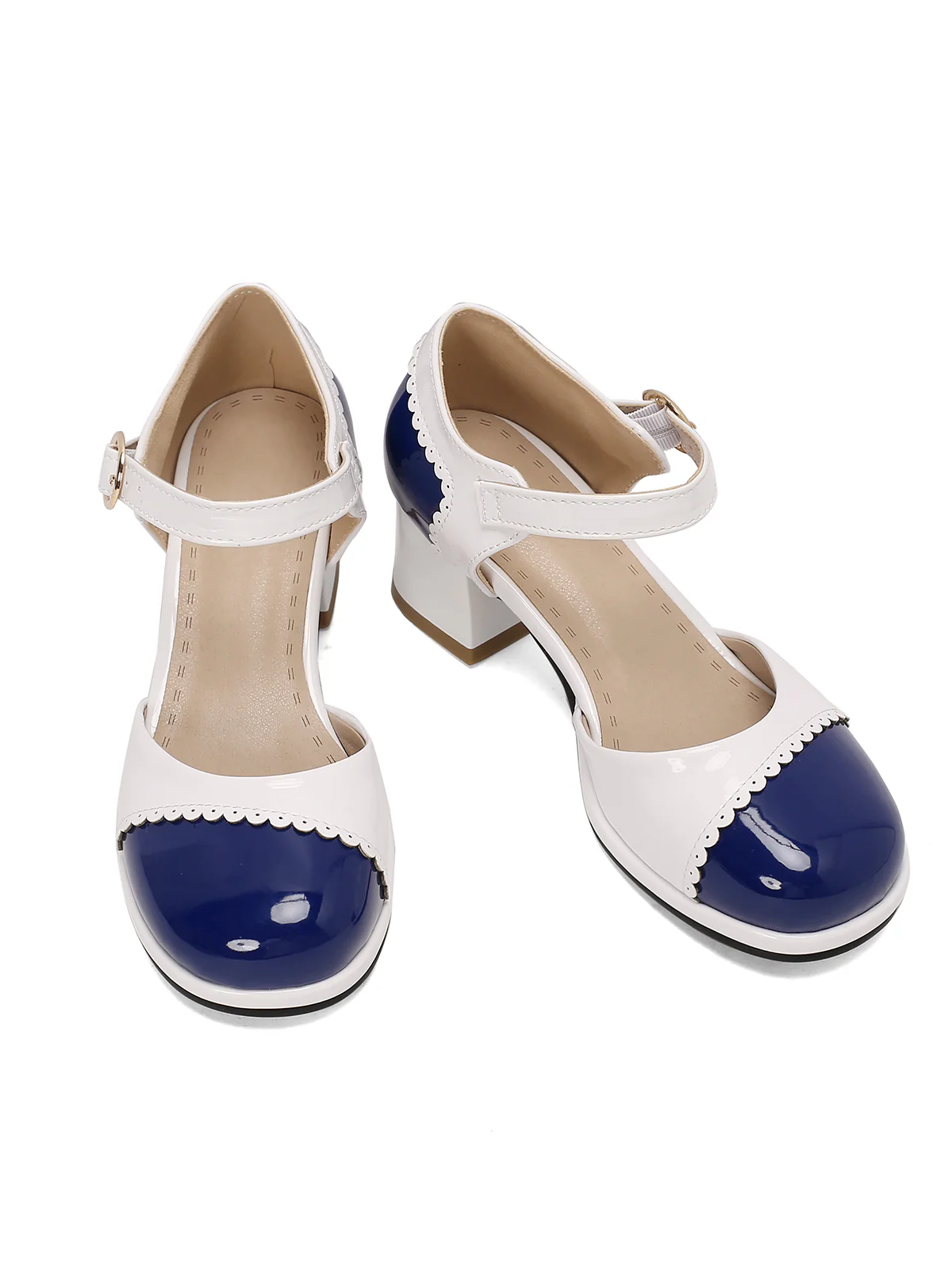 Retro Mary Jane Round Toe High Heel Shoes - Image 6