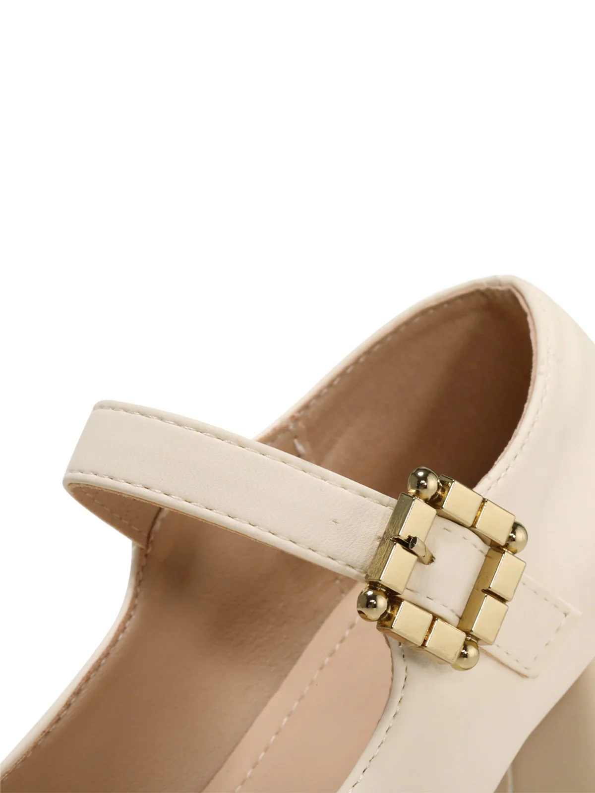 Retro Mary Jane Round Toe High Heel Shoes - Image 4