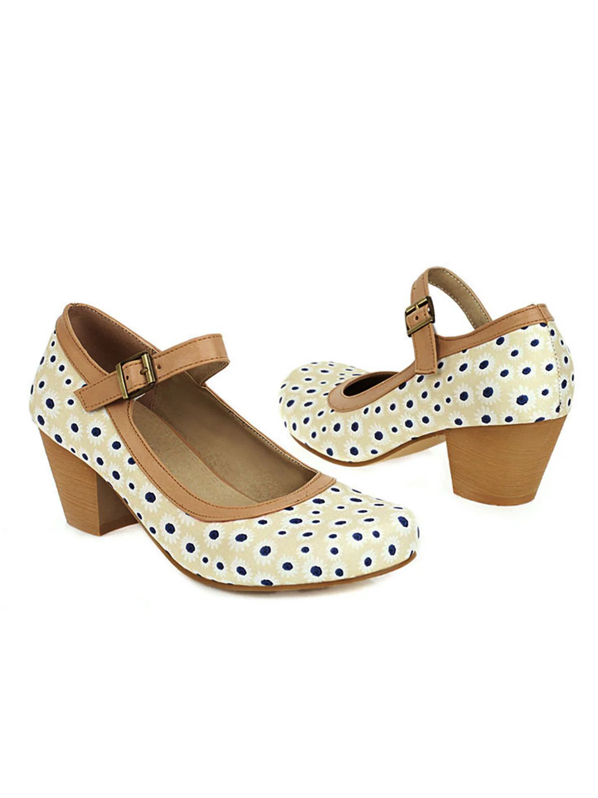 Retro Mid Heels Mary Jane Shoes - Image 10